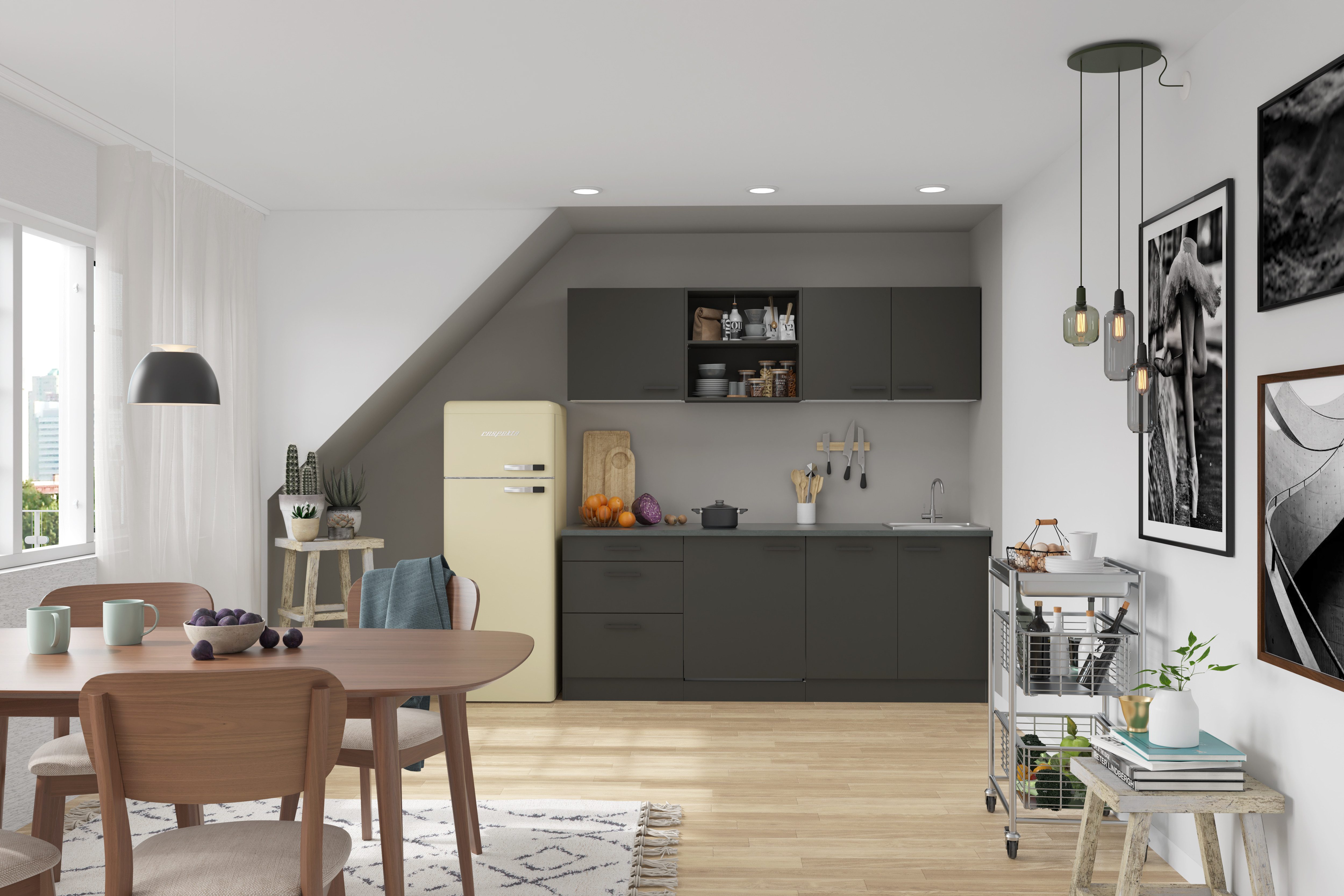 OPTIFIT Keukenblok Palma Breedte 210 cm, optioneel met elektrische apparaten, spiegelbeeld op te stellen