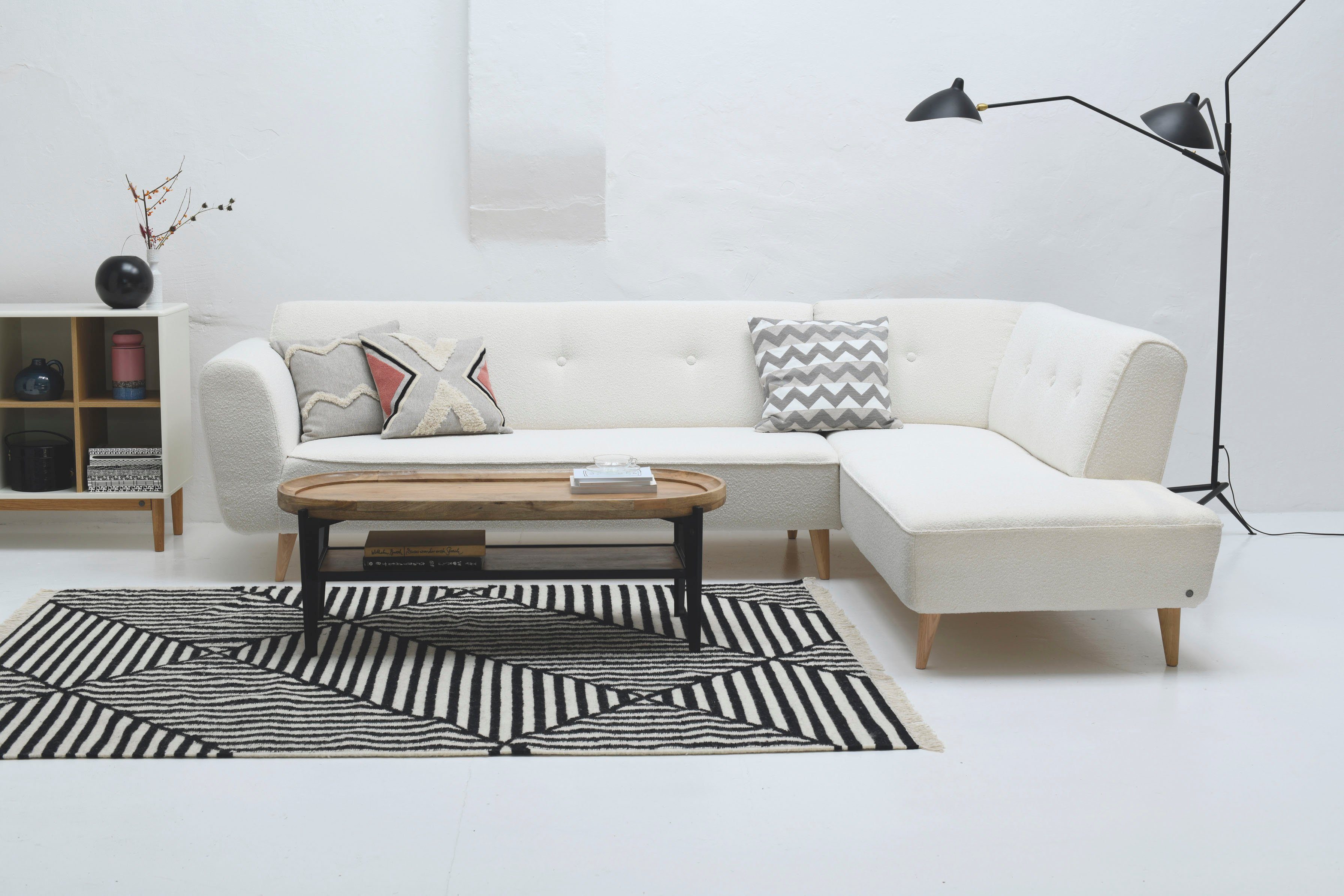 TOM TAILOR HOME Vloerkleed Criss Cross met de hand geweven, met franje, boho-stijl