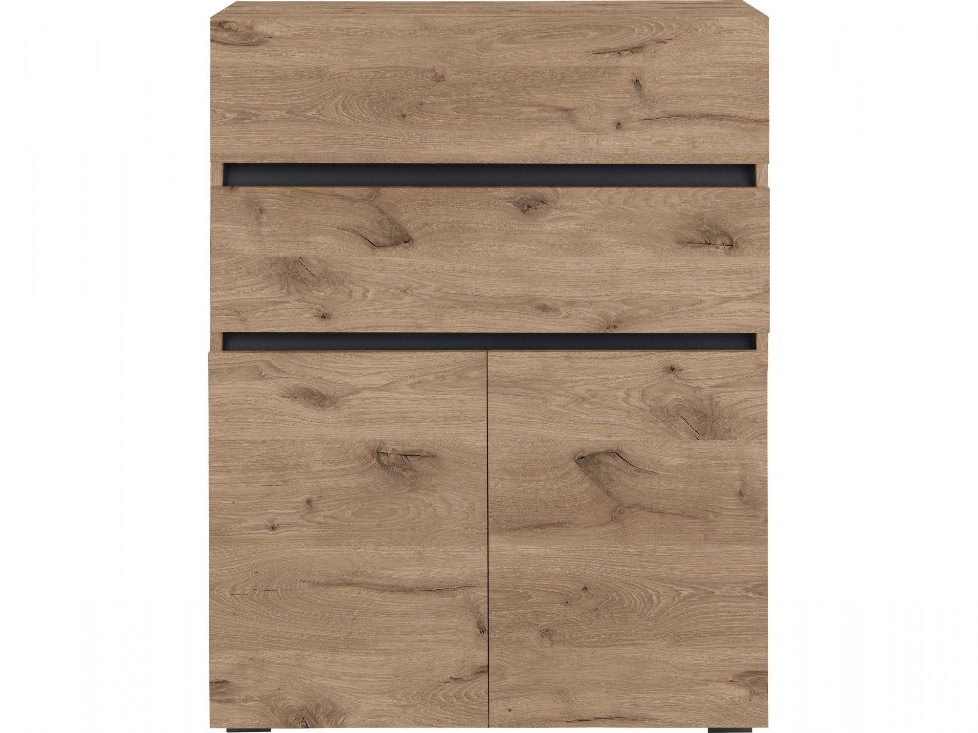 Home affaire Halfhoge kast Wisla Hoogte 98 cm, met deuren en lades halfhoge kasten bruin