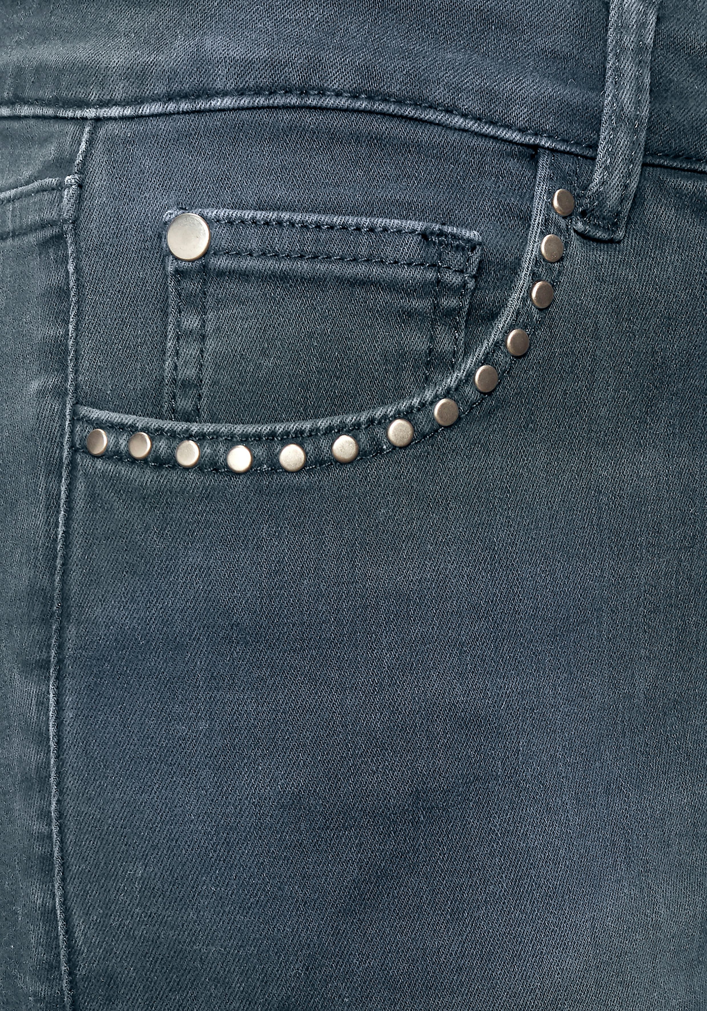 Buffalo 7 8 jeans met studs skinny jeans figuurvormend modieus
