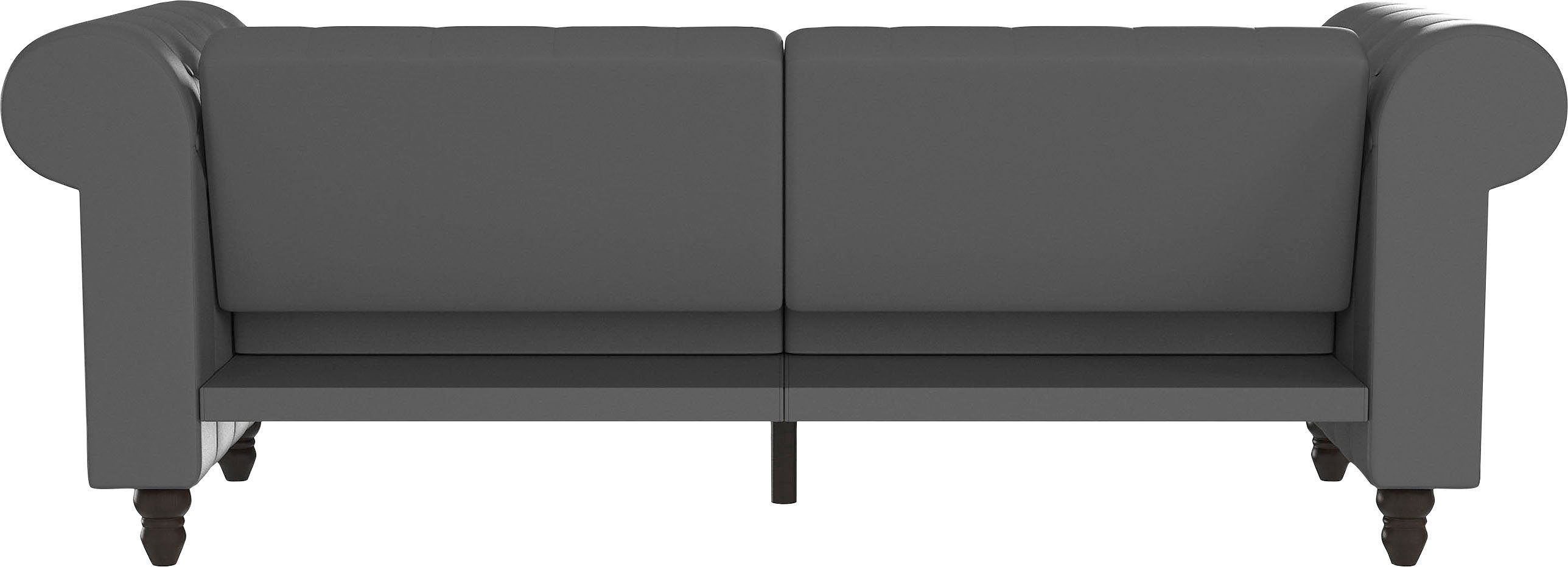 Dorel Home 3-zitsbank Felix, slaapbank 236 cm(ligoppervlak 108 x 190 cm), rugleuning 3-voudig verstelbaar, velours, kunstleer, luxe vintage microvezel