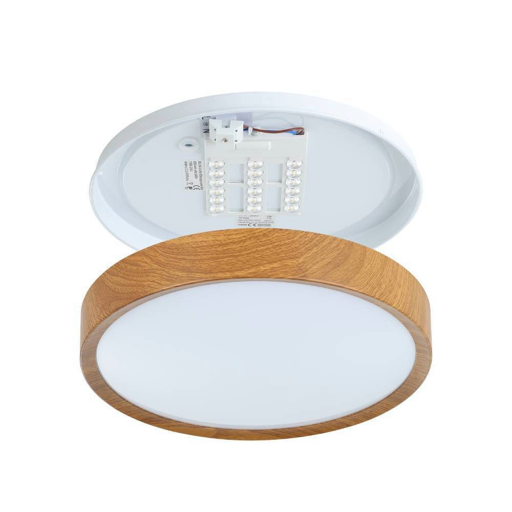 EGLO Plafondlamp MUSURITA plafondlamp, woonkamerlamp, houtlook, staal + kunststof (1 stuk)