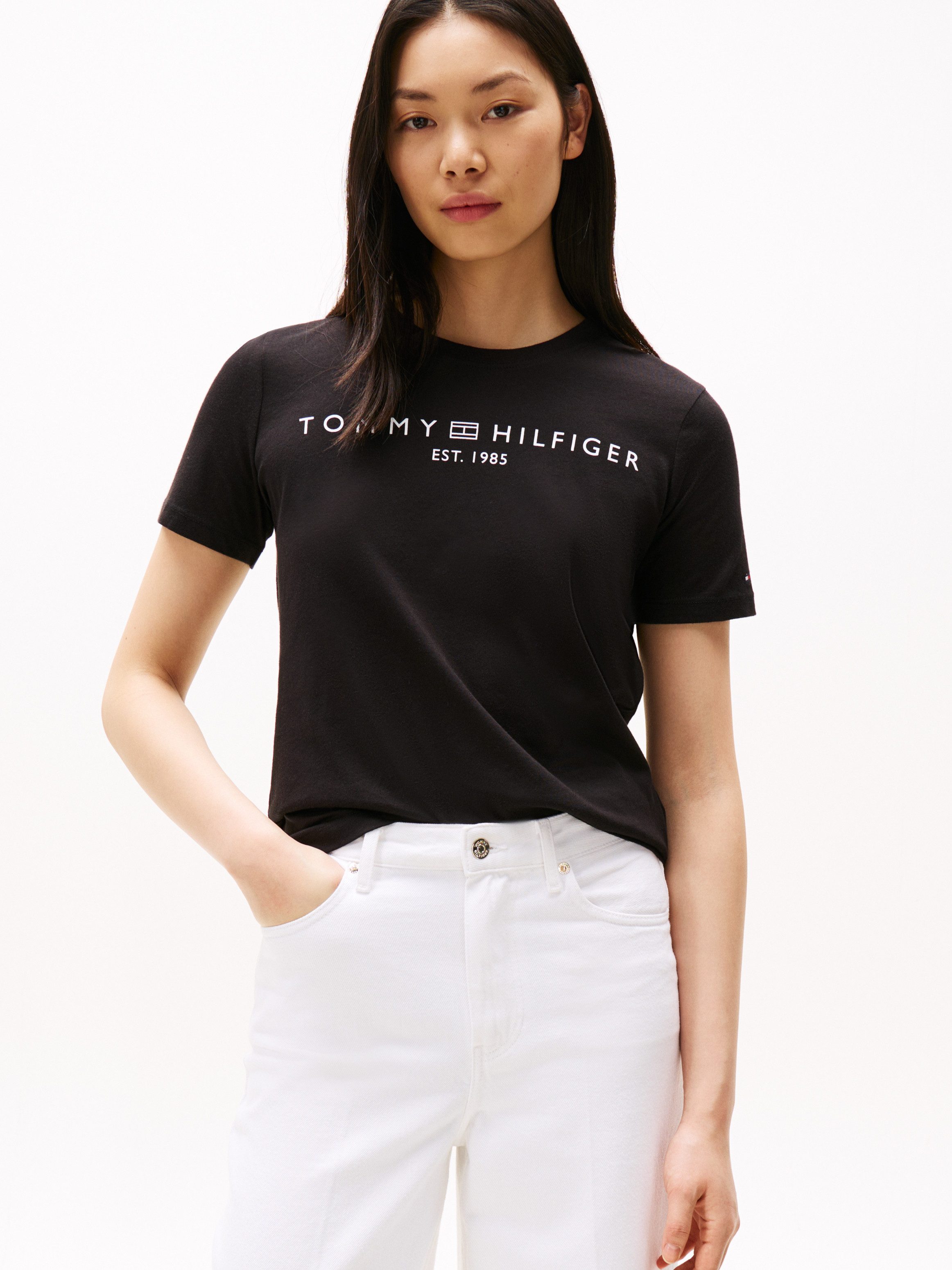 Tommy Hilfiger T-shirt REG CORP LOGO C-NK SS met een logo-opschrift