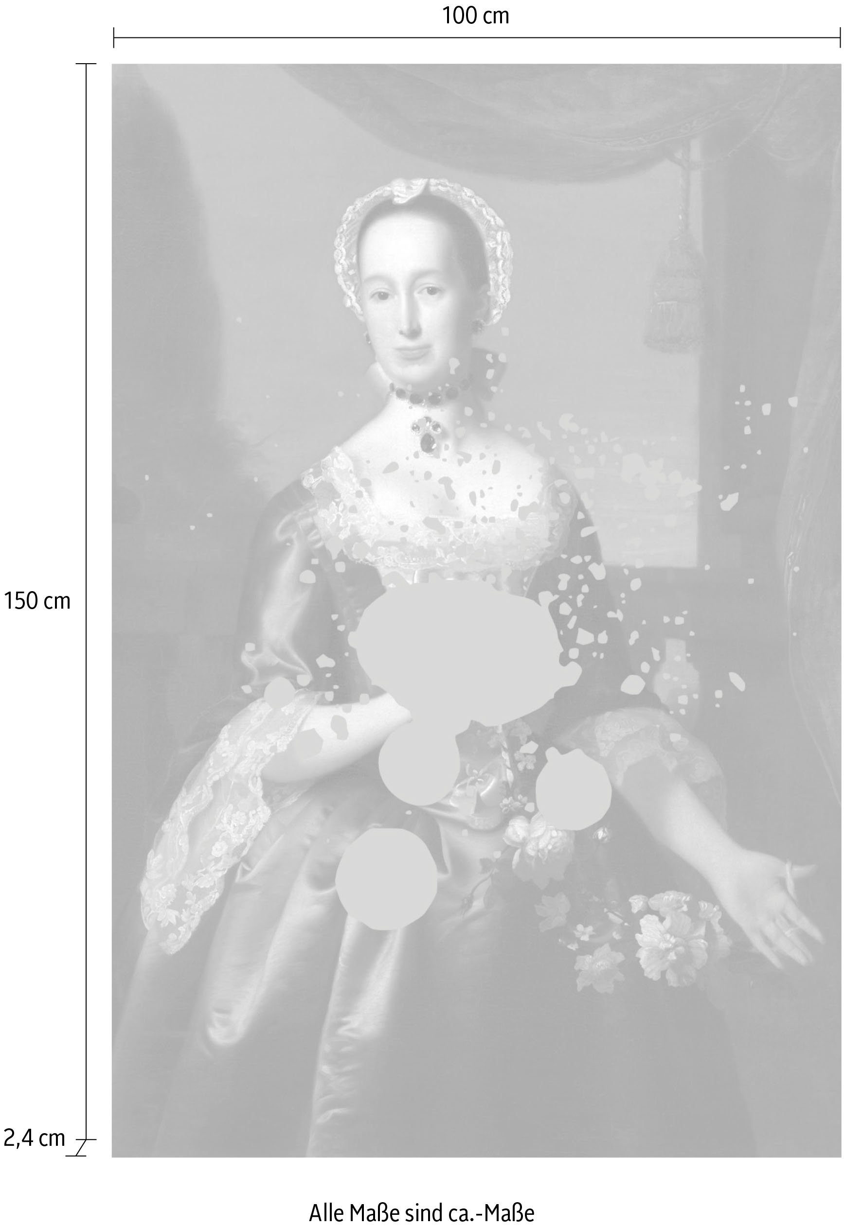 queence Artprint op acrylglas Vrouw met kleurvlek Fine Art-print in galeriekwaliteit