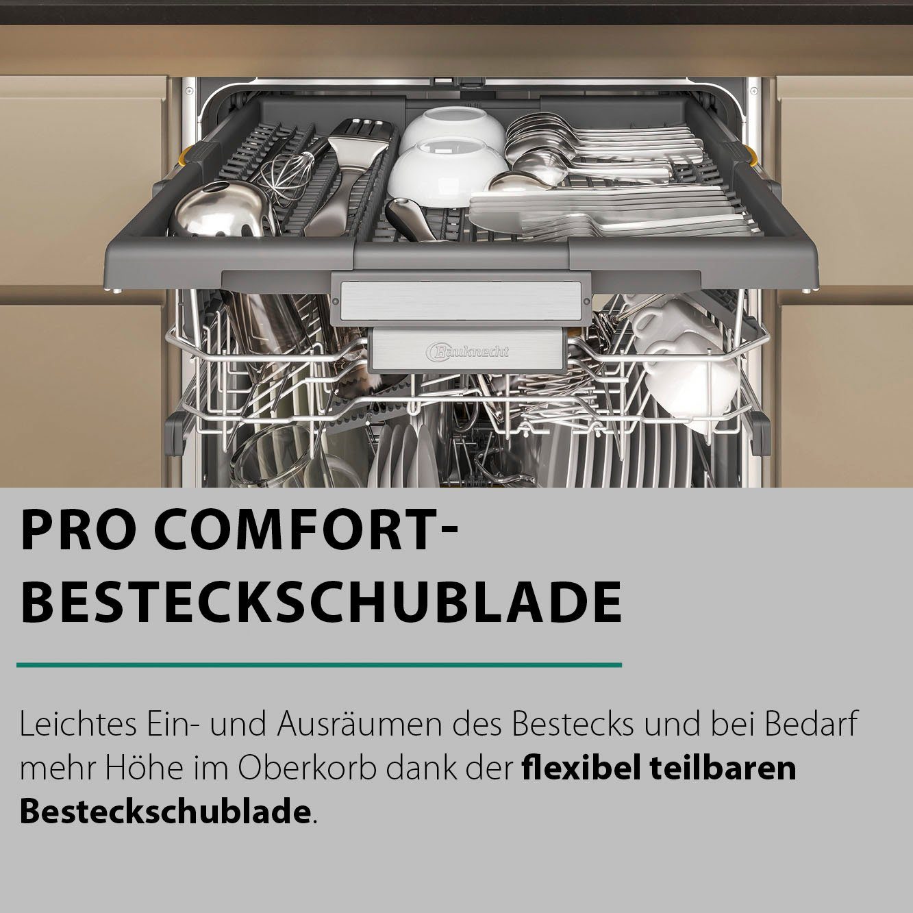 BAUKNECHT Onderbouwvaatwasser B7U HS51 X, 85 cm x 60 cm