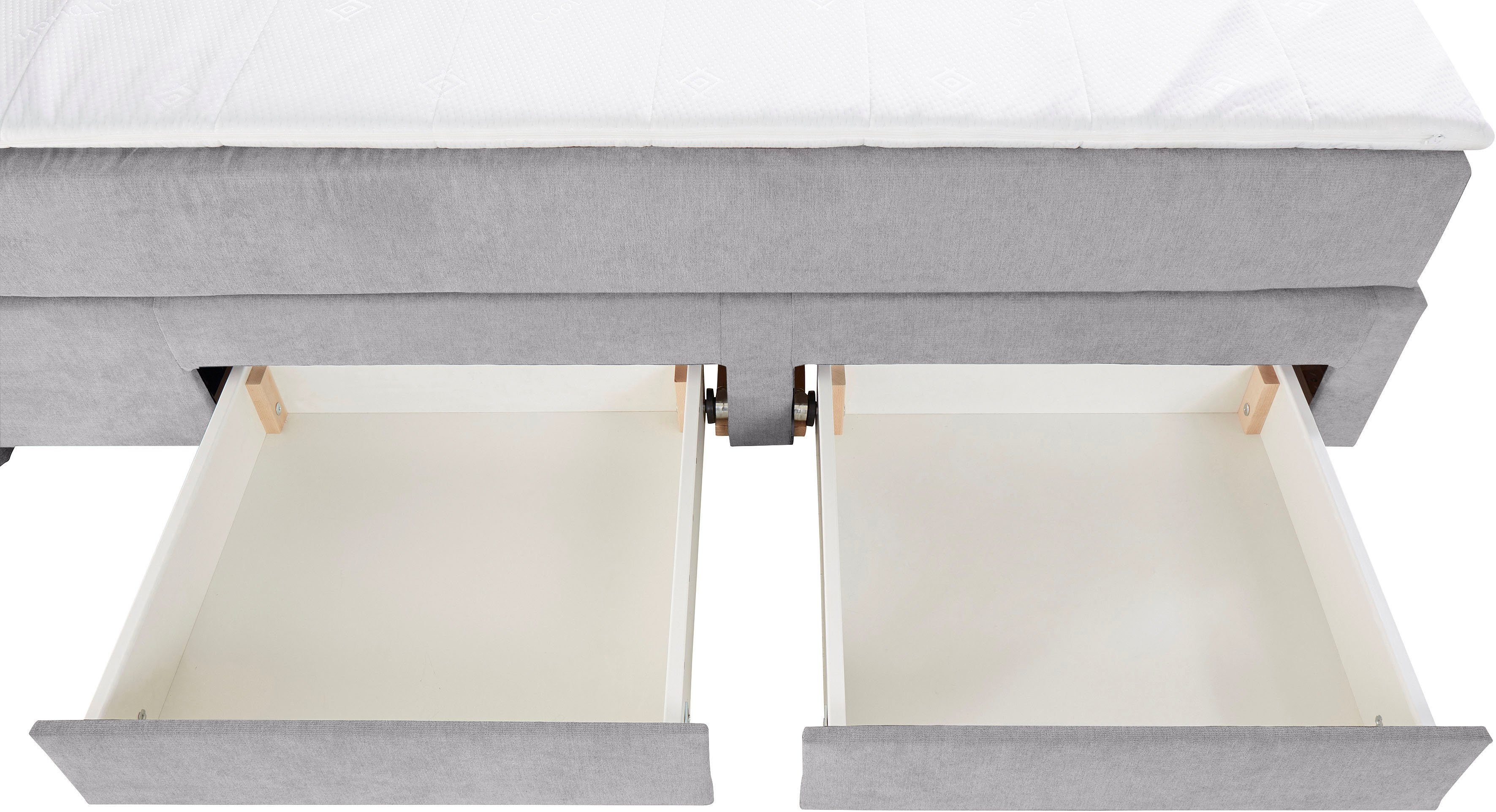 INOSIGN Boxspring Luan Laden, ledverlichting en topmatras, in breedte 120 cm en 180 cm