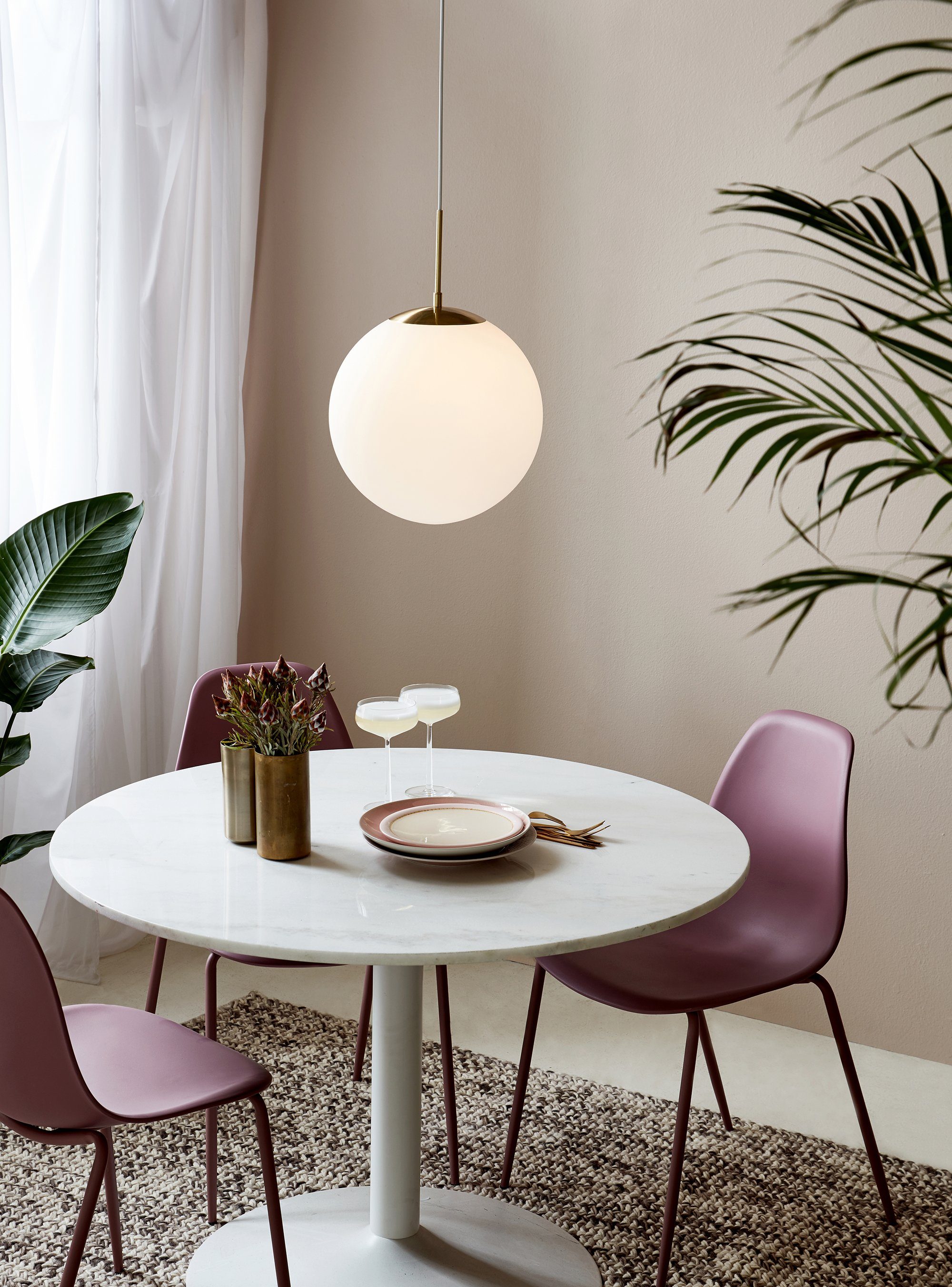 Nordlux Hanglamp Grant Hanglamp, met de mond geblazen glas, messing stijl