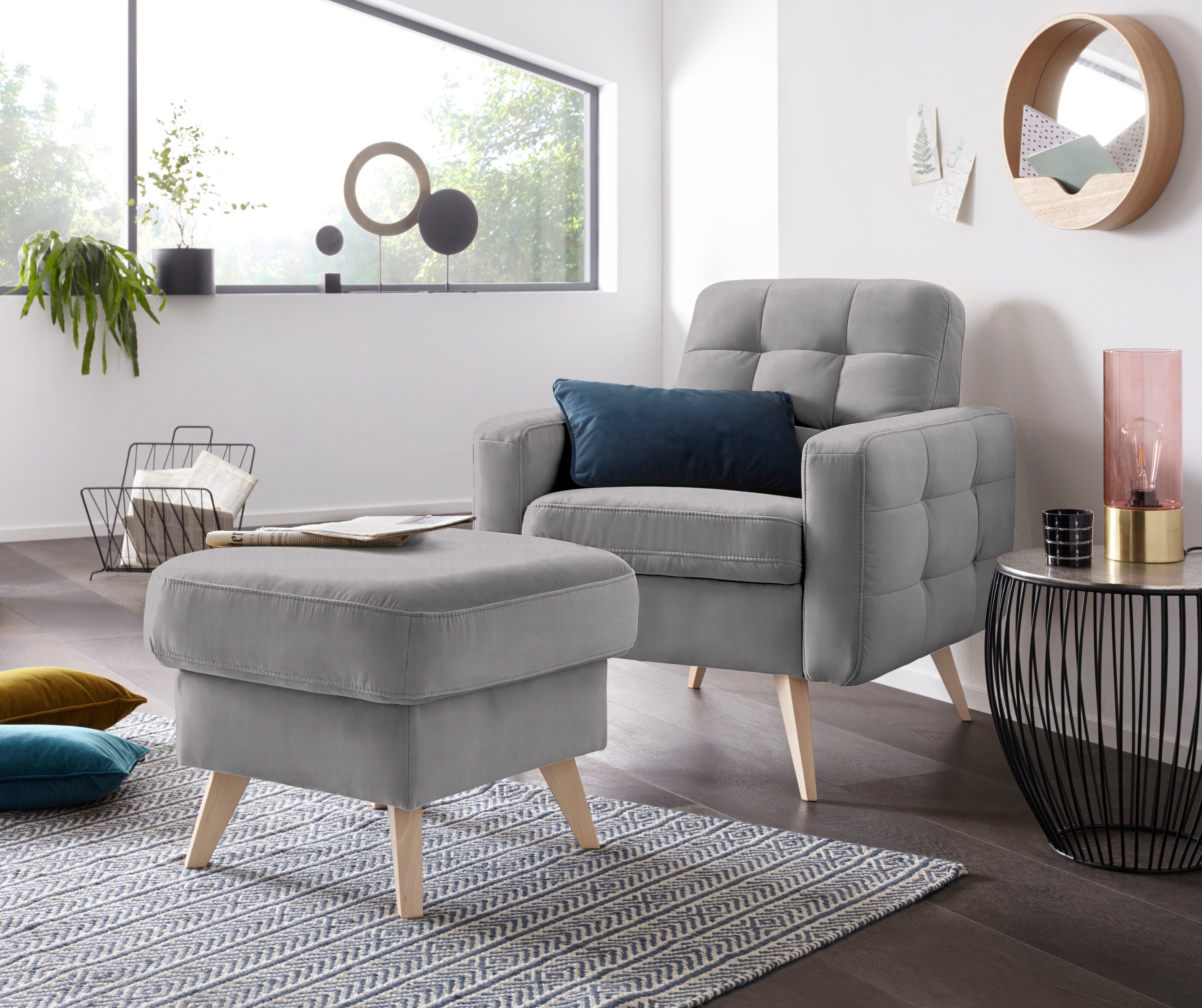exxpo - sofa fashion Hocker Nappa met praktische opbergruimte onder de zitting