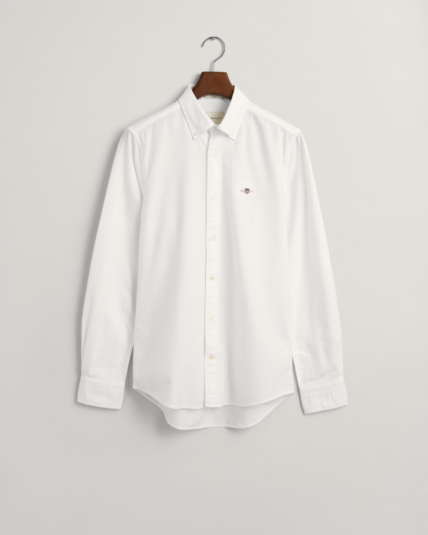Gant Overhemd met lange mouwen Slim fit Oxford overhemd gestructureerd duurzaam dikker