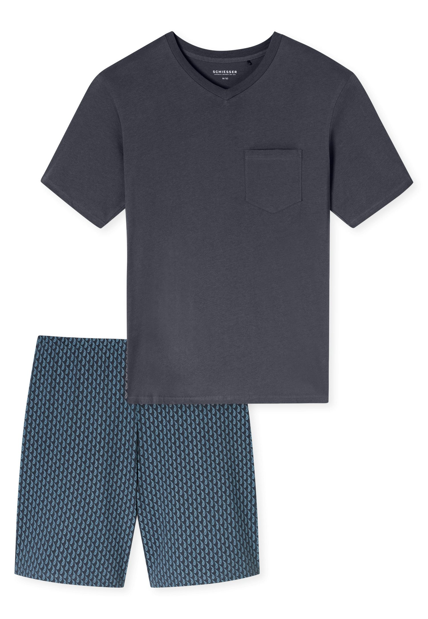 Schiesser Shortama Comfort Essentials met opgestikte borstzak (2-delig)