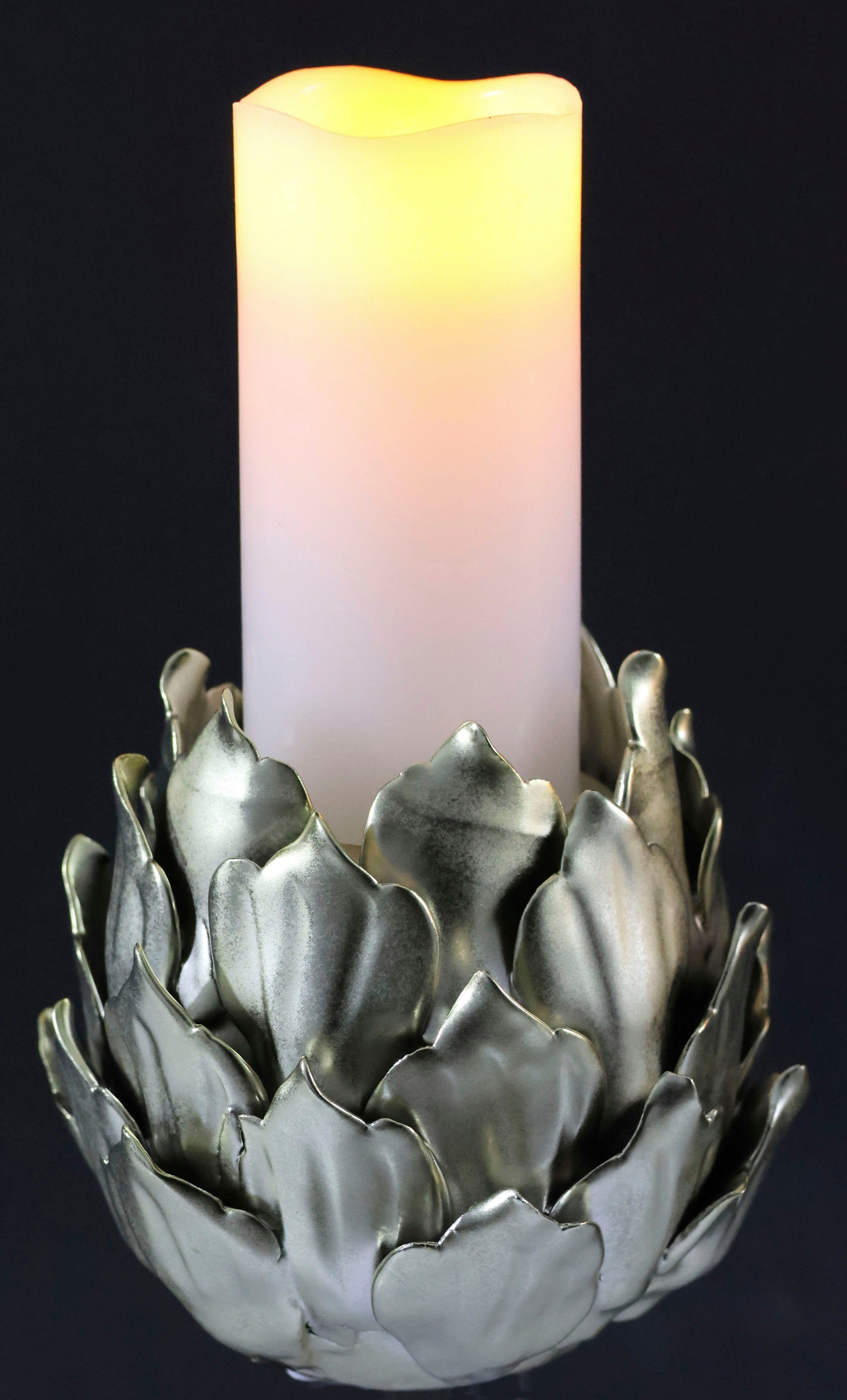 I.GE.A. Kandelaar Artisjok, stompkaarsenhouder van keramiek, hoogte ca. 13 cm (1 stuk)
