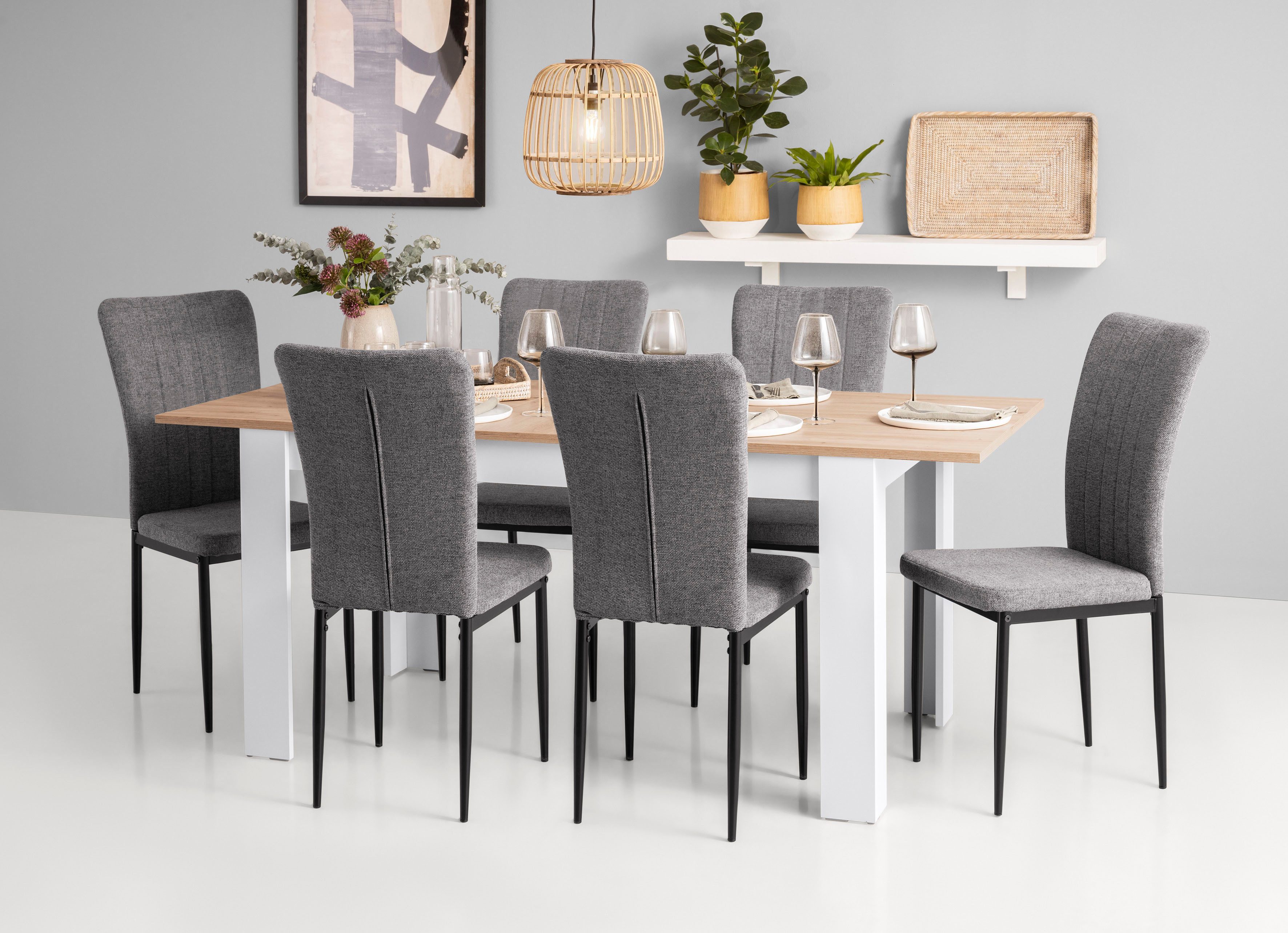 Home affaire Eettafel Bergamo naar keuze uittrekbaar onderhoudsvriendelijke eettafel, verkrijgbaar in 3 maten, 140 cm uitschuifbaar