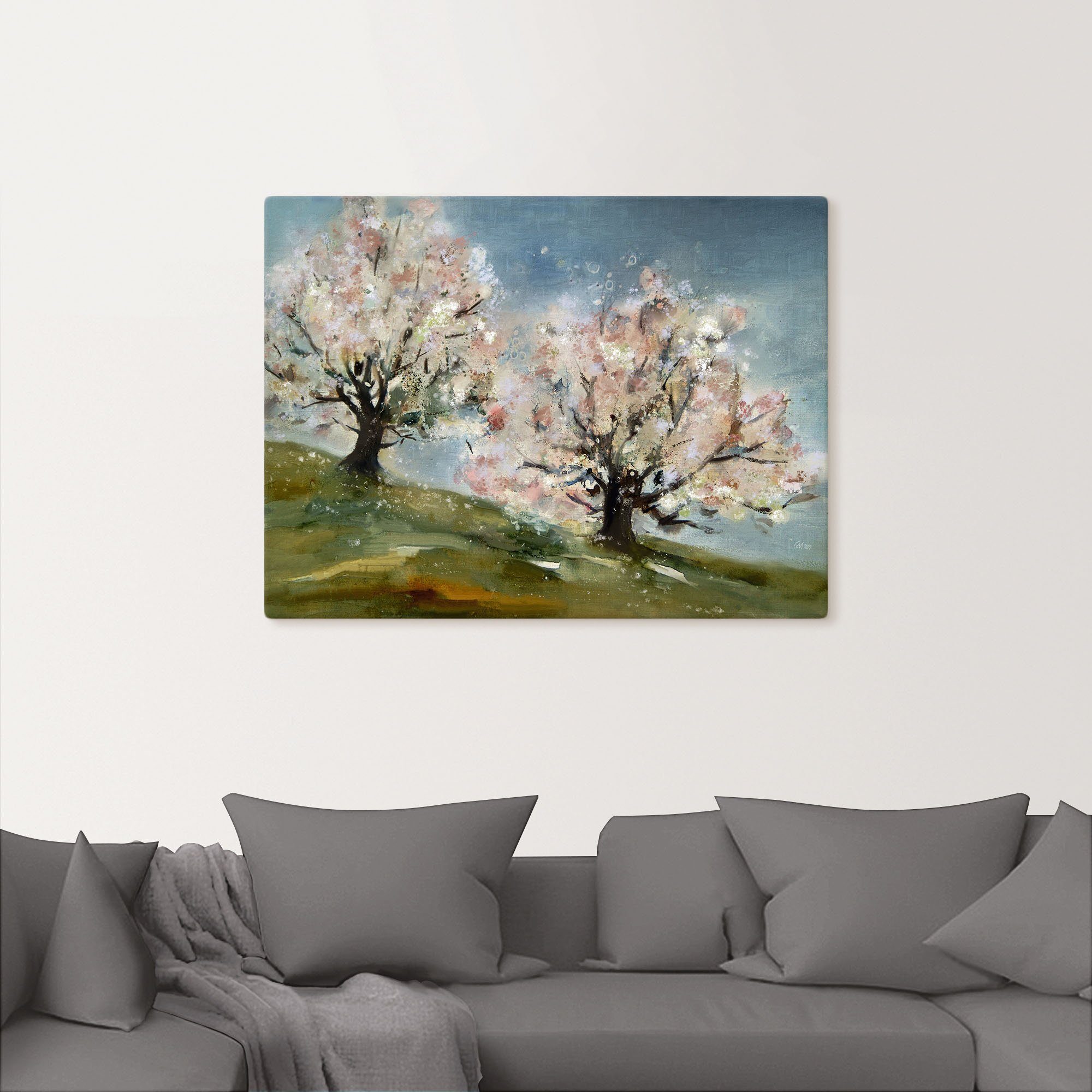 Artland Artprint op linnen Lente - bloesem van fruitbomen