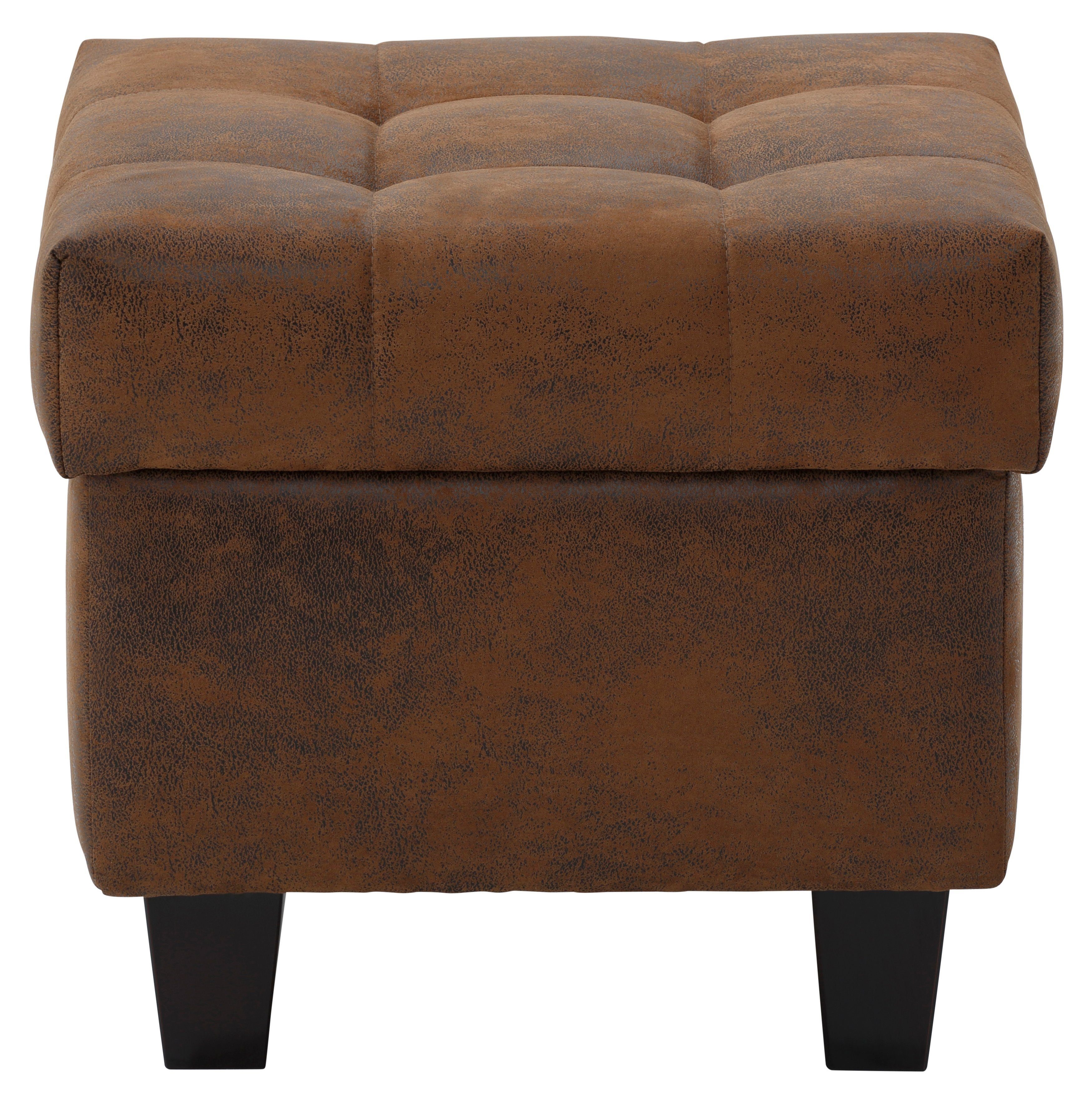 Home affaire Oorfauteuil Alexander incl. hocker, met stiksels, in vele kleuren (2 stuks)
