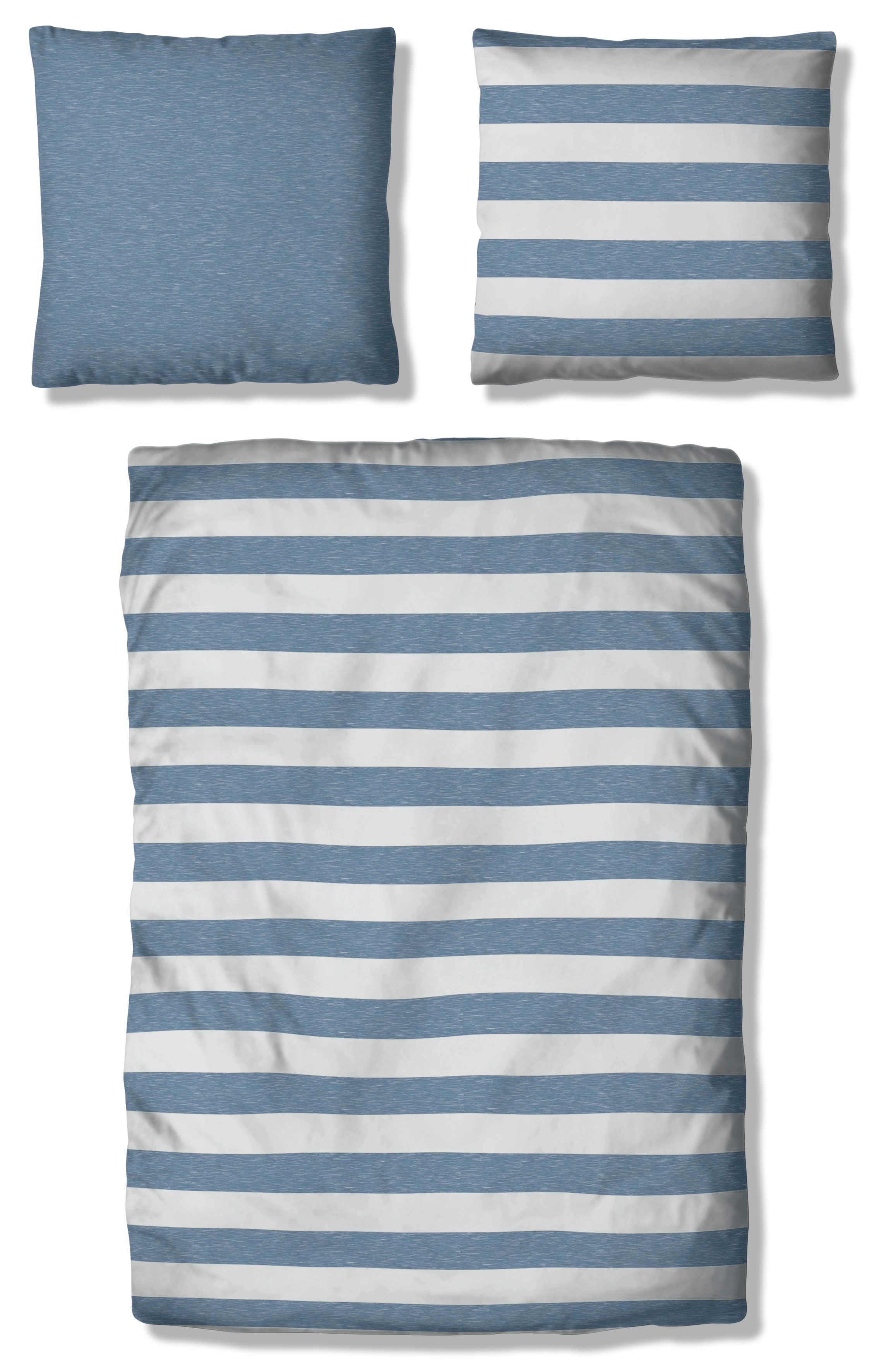 OTTO products Tweezijdig te gebruiken overtrekset Bigstripe 100% biokatoen gots-gecertificeerd, streepdesign in mêlee-look (2-delig)