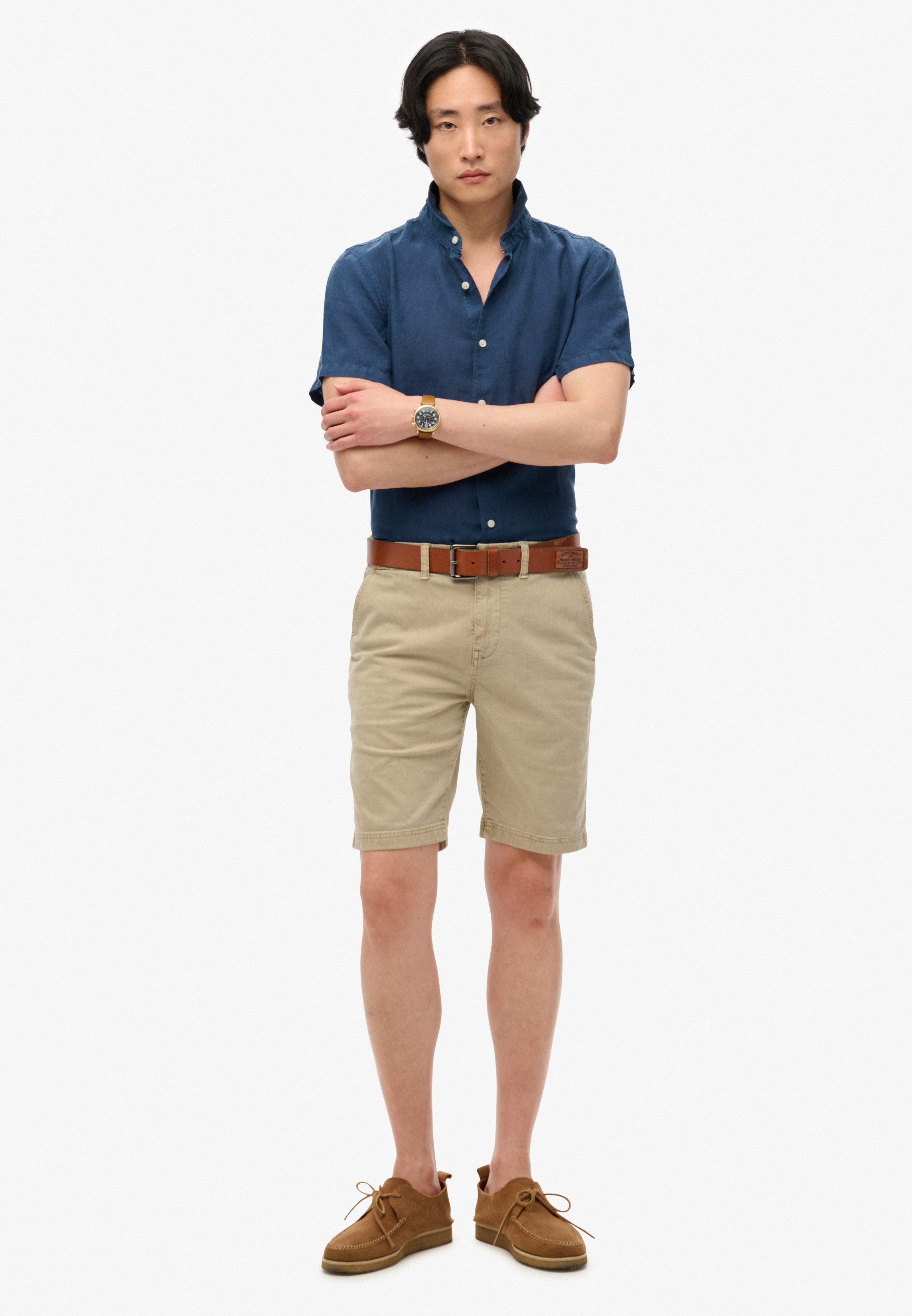 Superdry Overhemd met korte mouwen VACATION LINEN S/S SHIRT