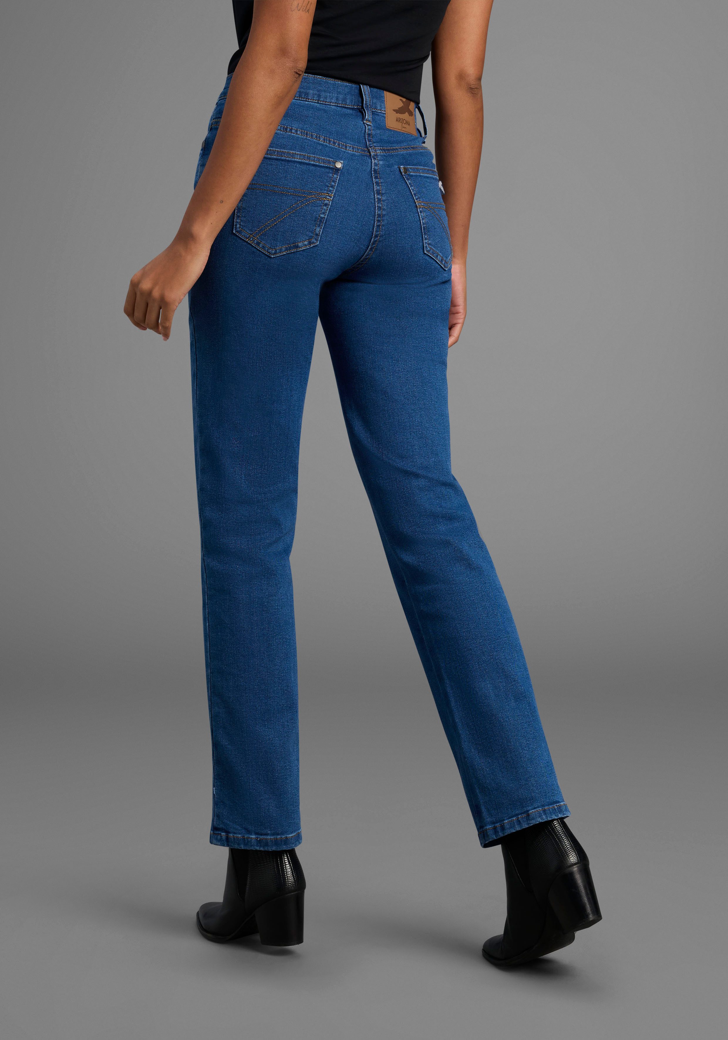 Arizona Rechte jeans Annett comfortabele pasvorm, 5-pocket-stijl, hoge taille