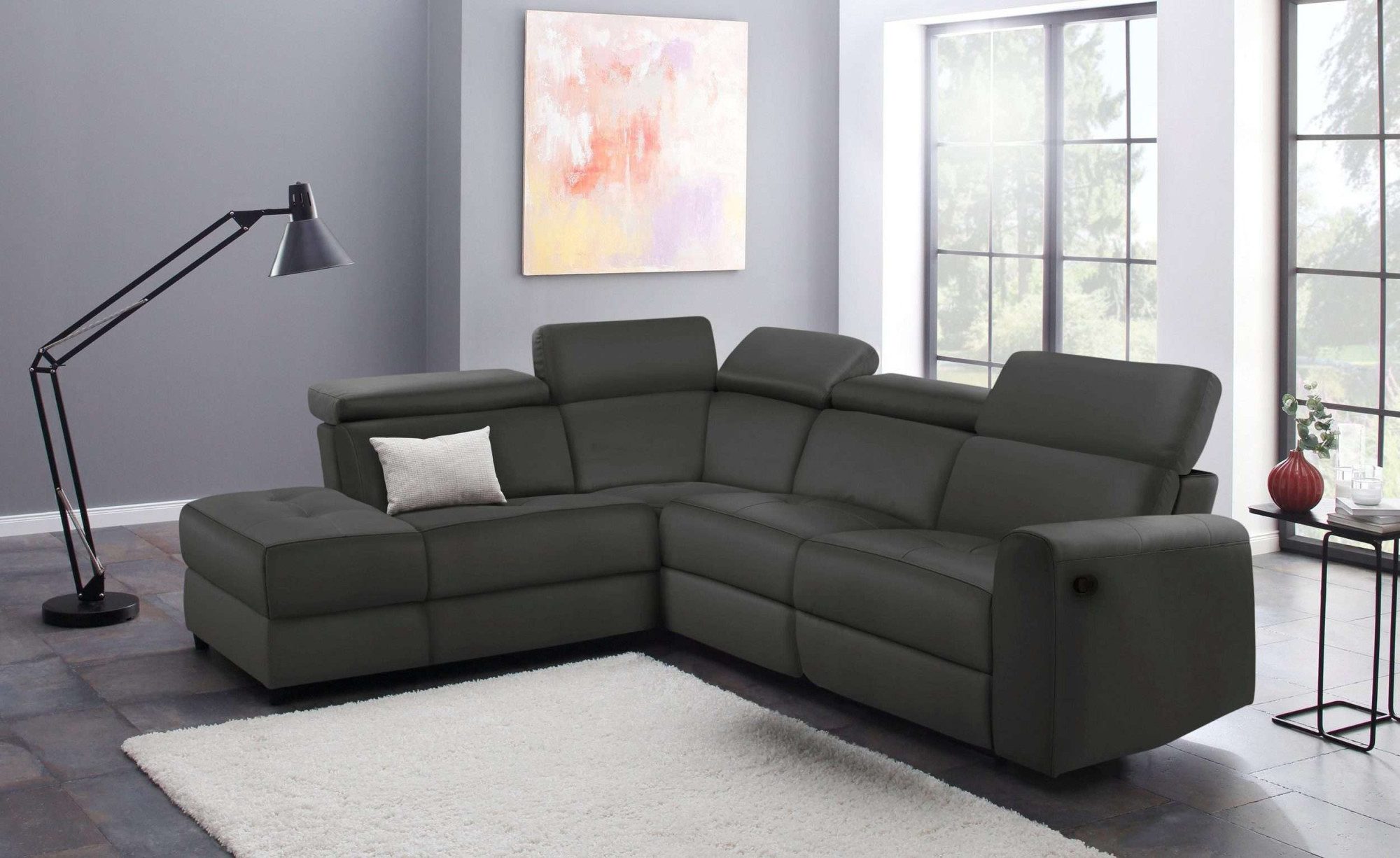 Home affaire Hoekbank Sentrano, L-vorm, 273 cm, man. of electr. relaxfunctie en usb/kopverstelling