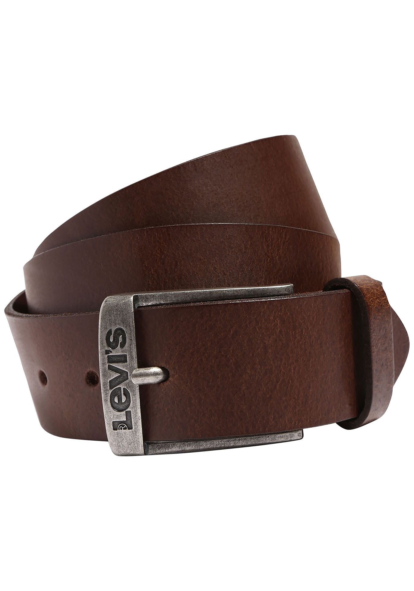 Levi's® Leren riem NEW DUNCAN met een gestempeld logo op de gesp