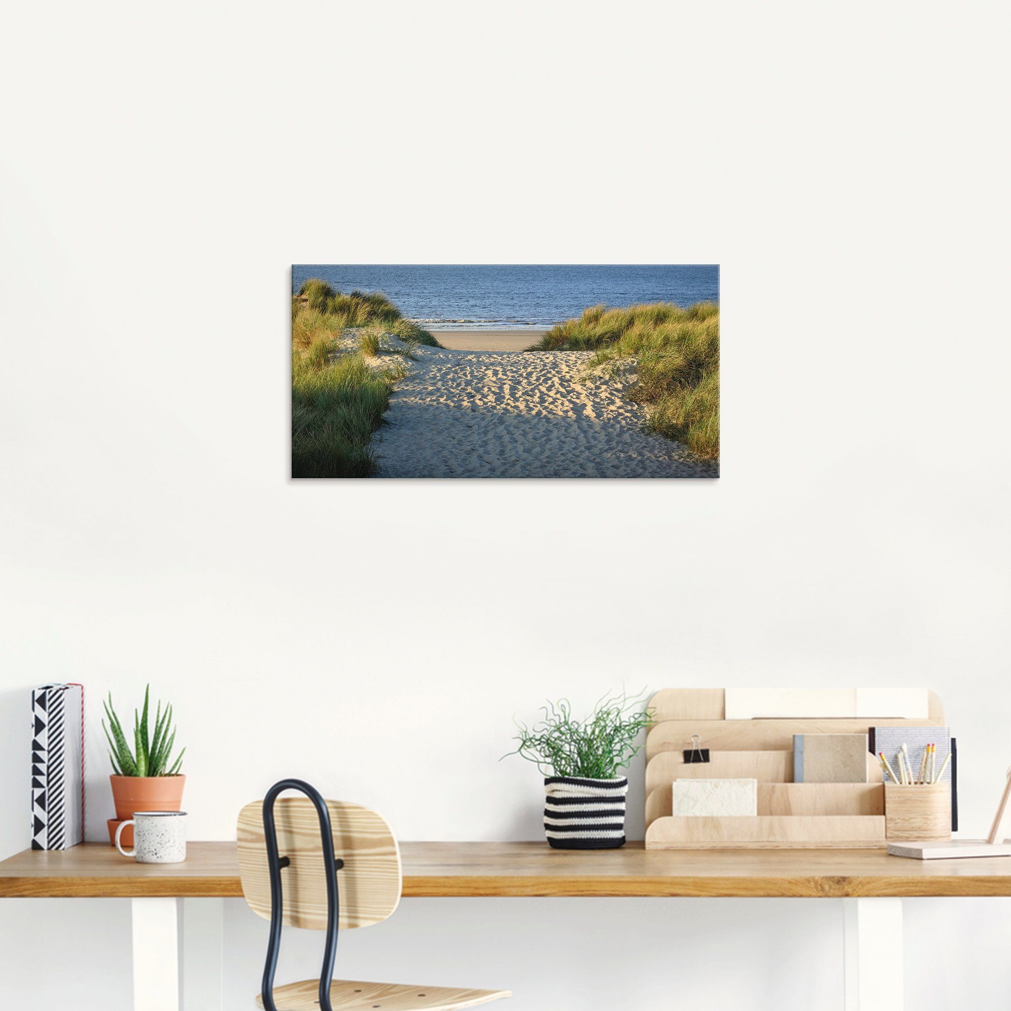 Artland Print op glas Pad naar het strand in verschillende maten