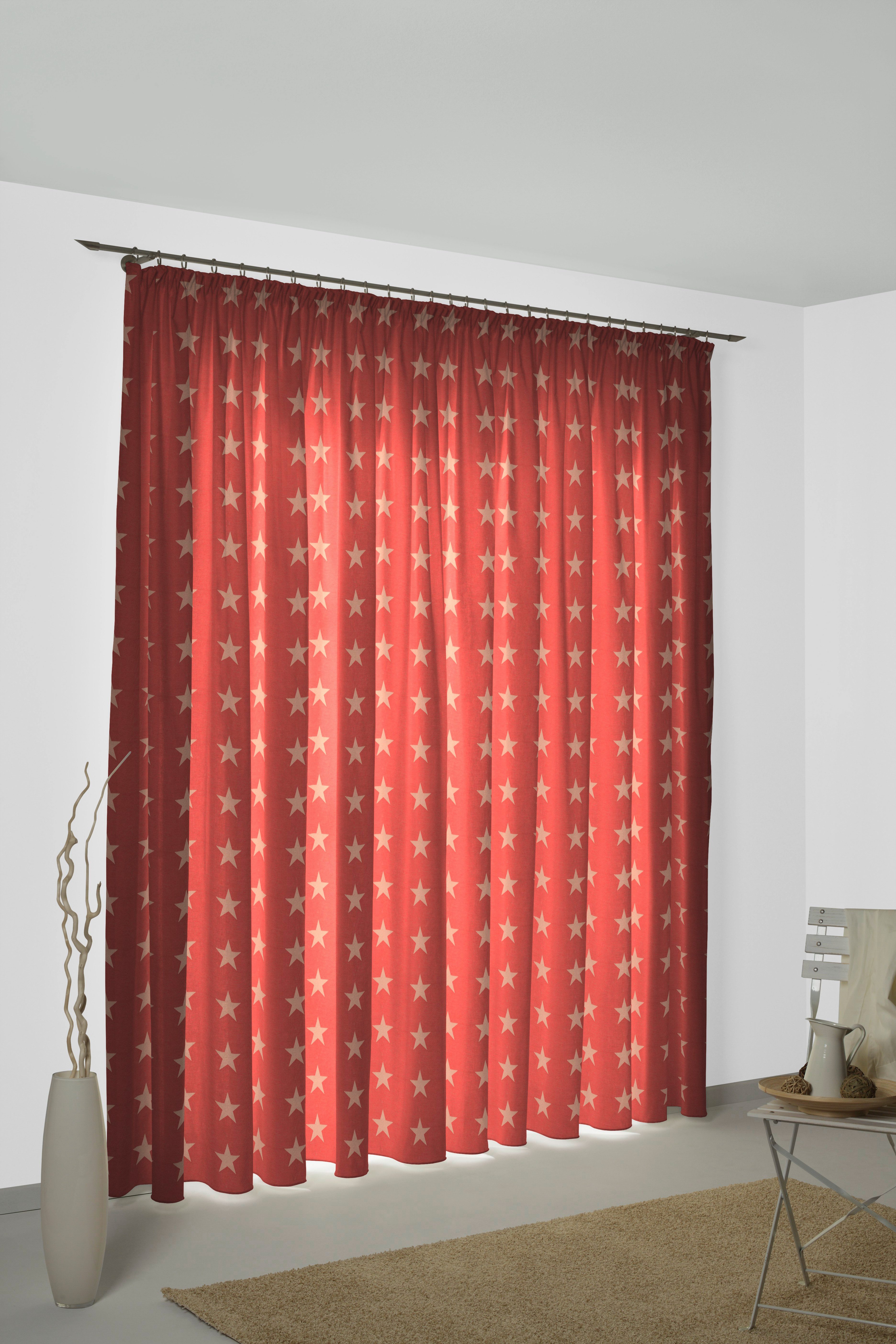 Wirth Gordijn Felino (1 stuk) kant & klaar gordijnen maat hxb: 145x132 cm rood