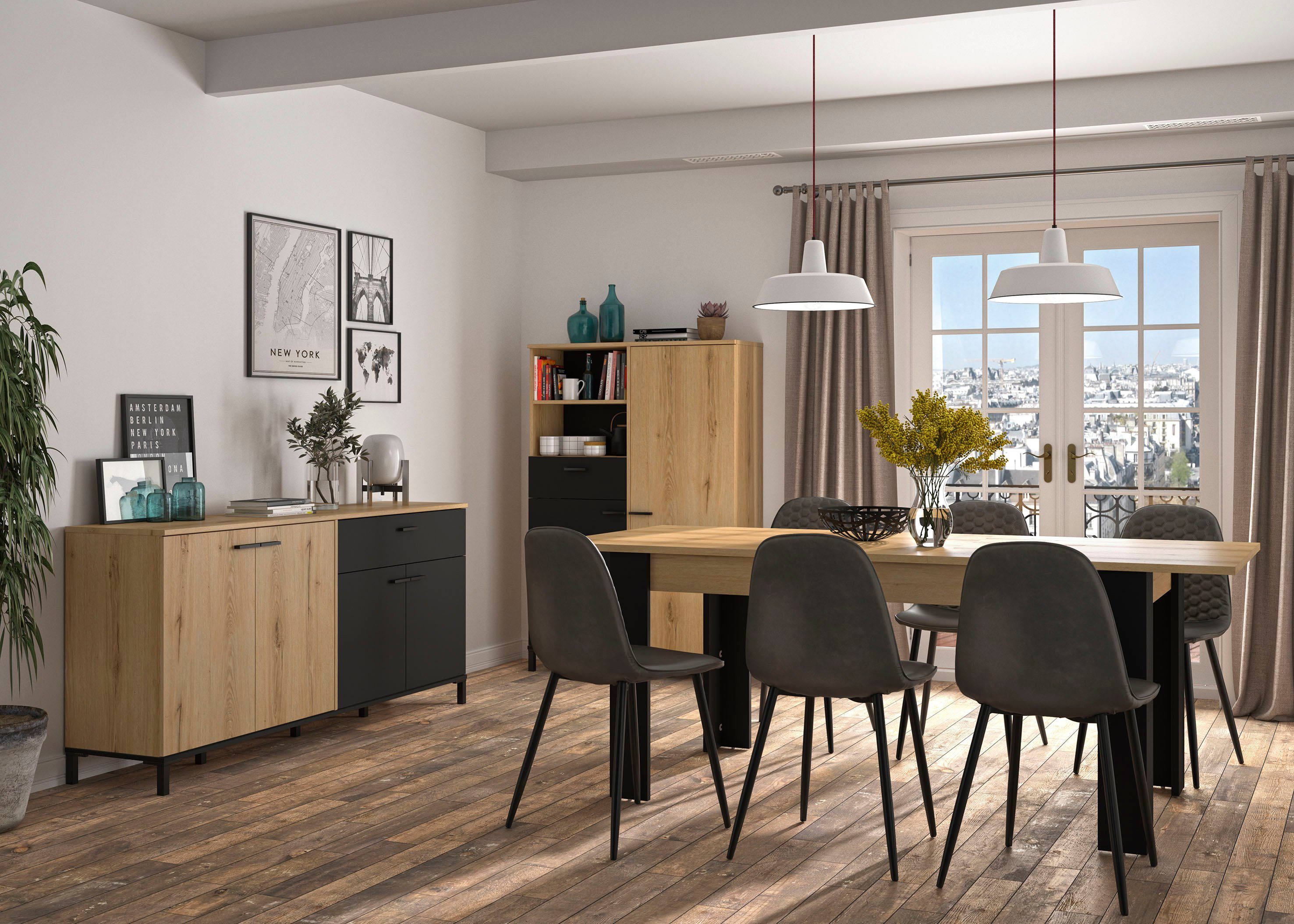 Gami Eettafel Trust met lade 160(200)cm