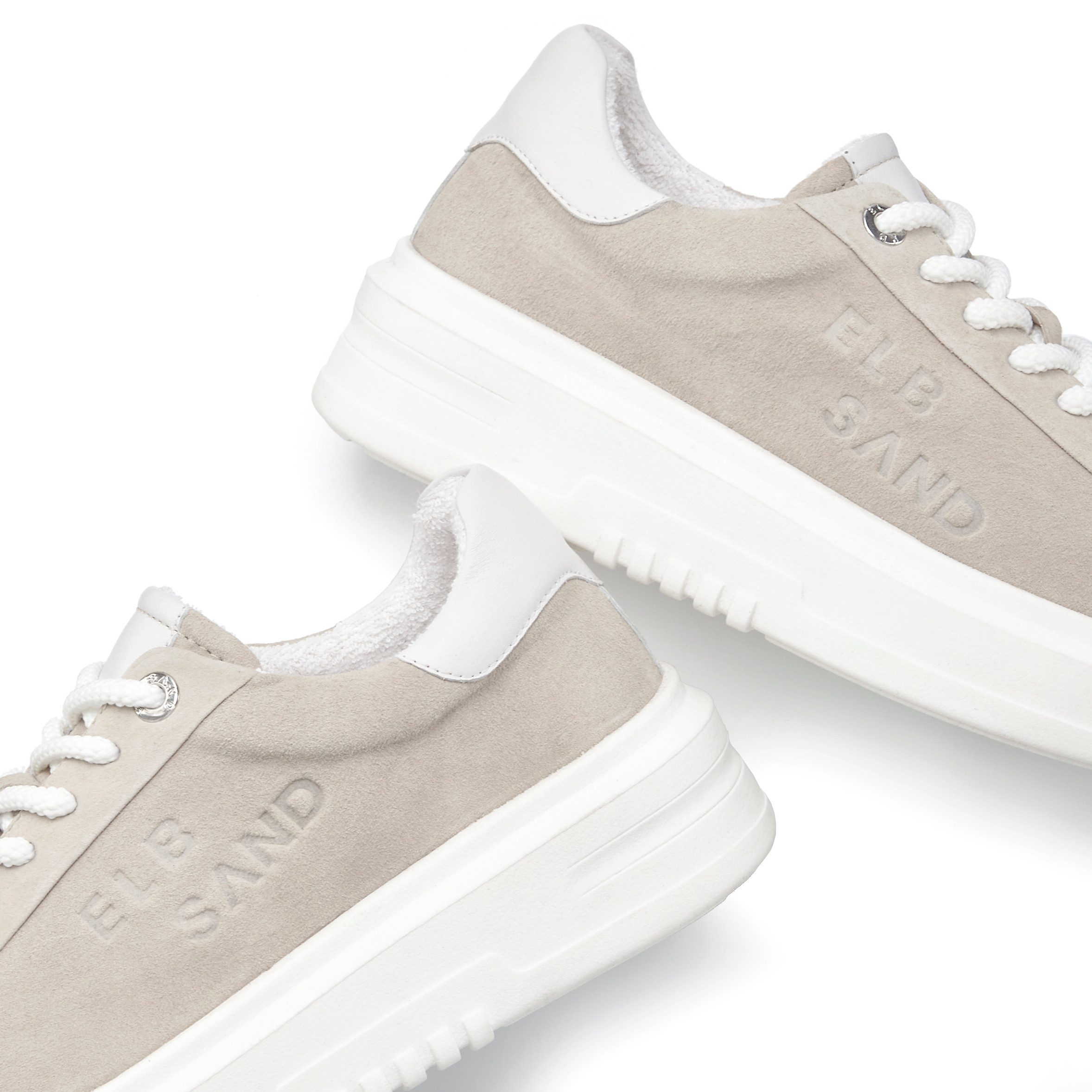 Elbsand Sneakers Veterschoen, vrijetijdsschoen van leer met modieuze plateaus zool