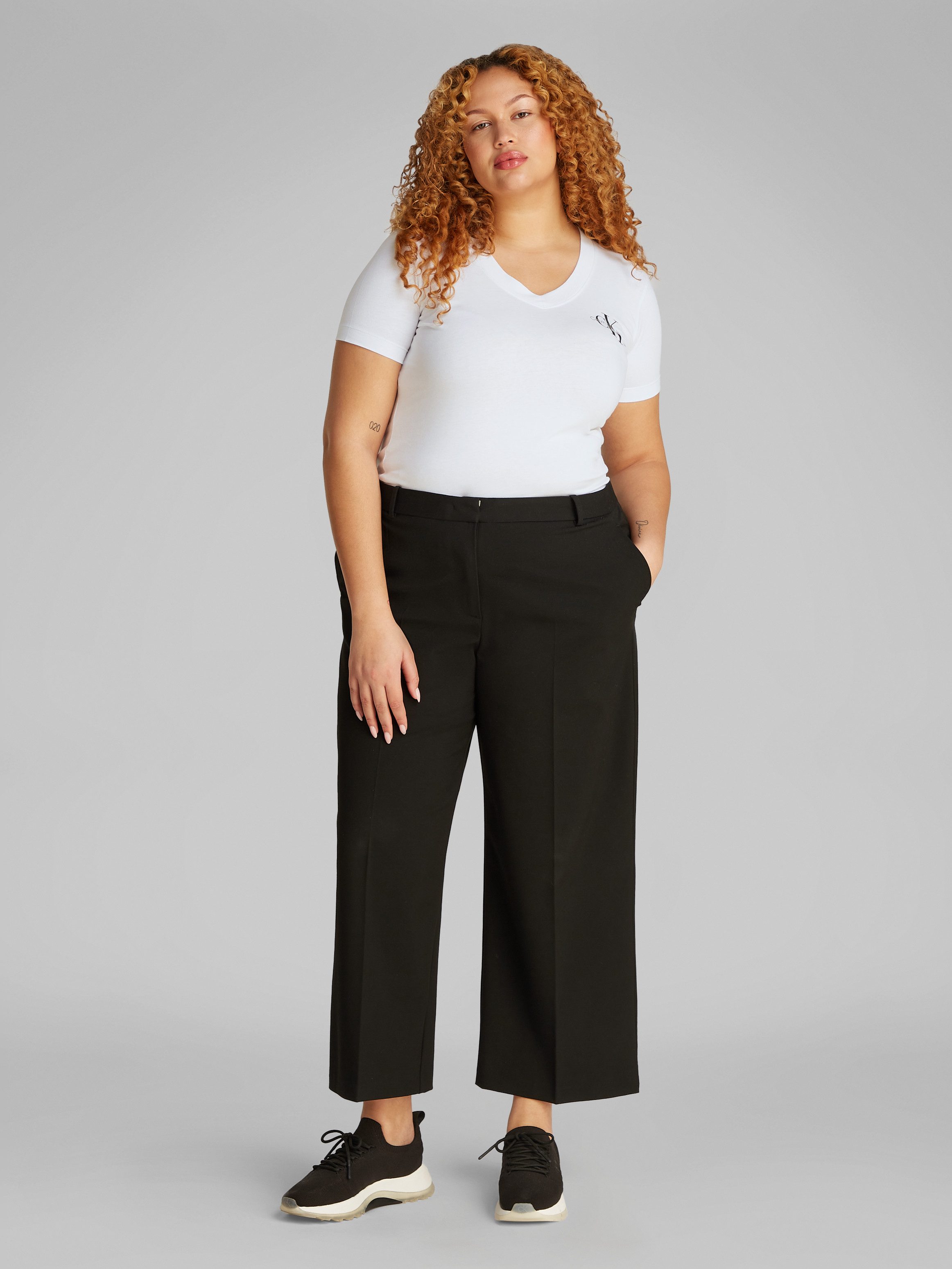 Calvin Klein Jeans Plus T-shirt PLUS 2-PACK MONOLOGO V-NECK TEE (set, 2-delig)