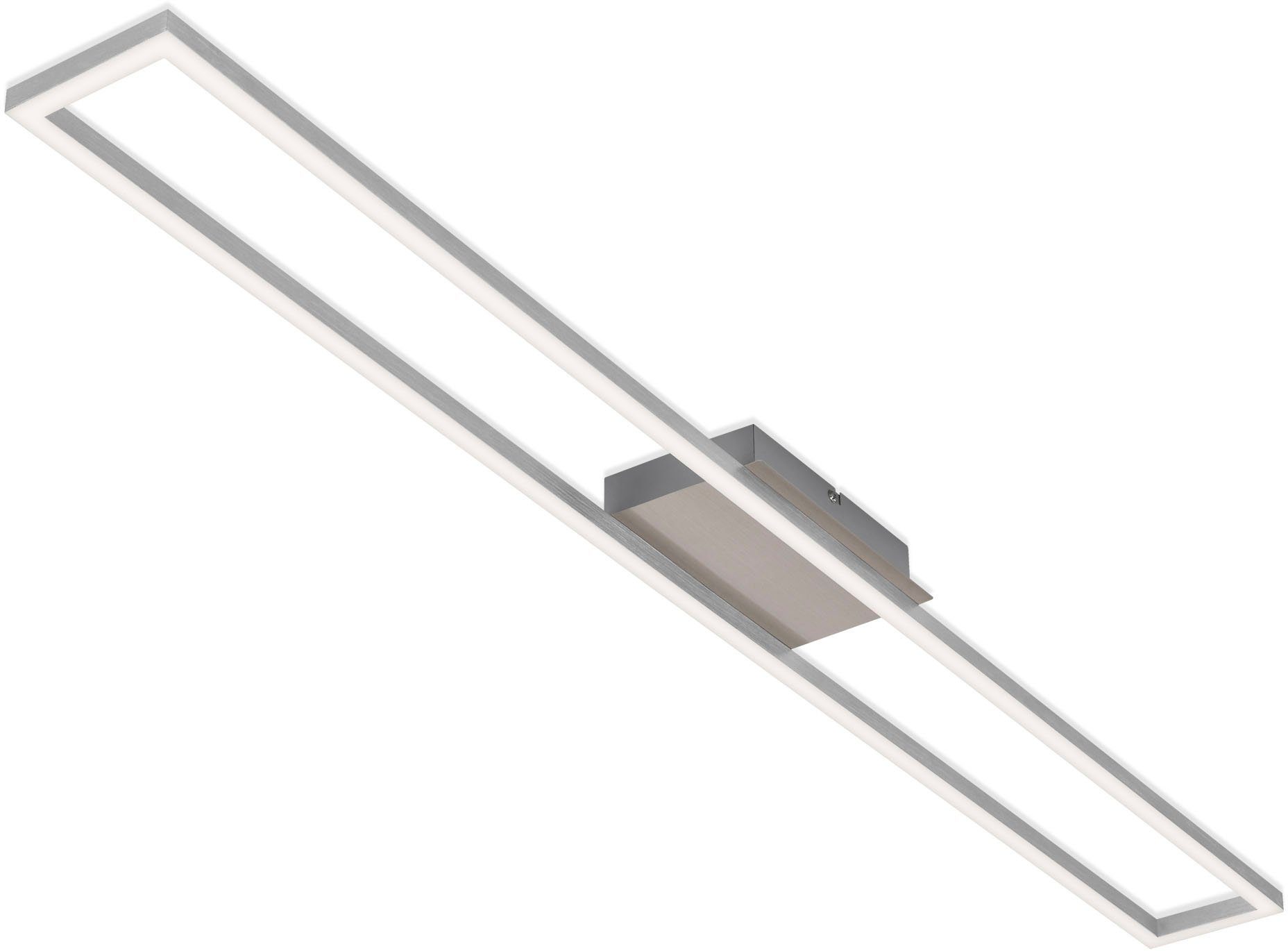 Briloner Leuchten Led-plafondlamp 3094012 FRAME Plafondlamp, 110x12x5 cm, mat-nikkel, 18W, woonkamer, slaapkamer