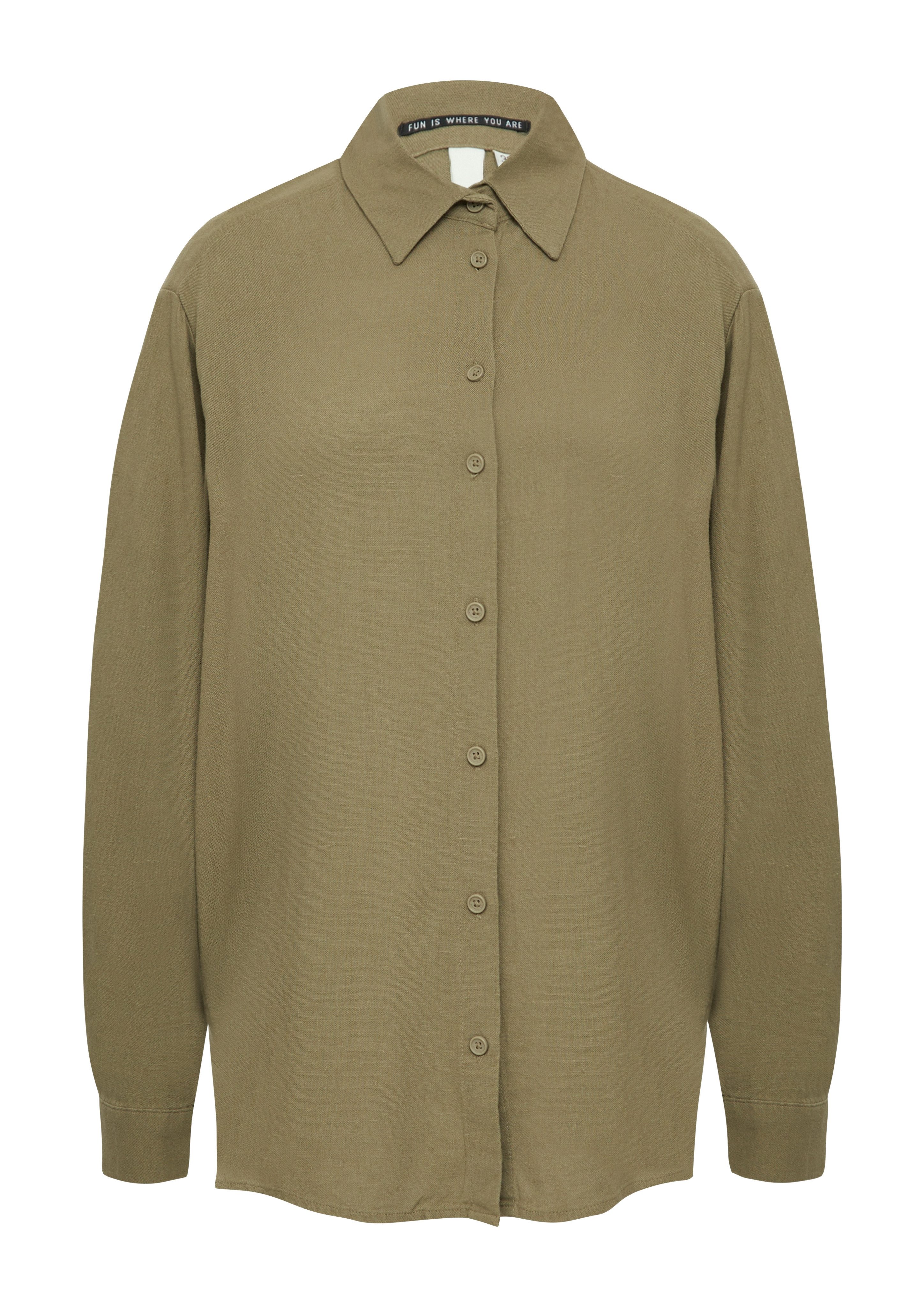 Q/S designed by Blouse met lange mouwen van een linnenmix met viscose
