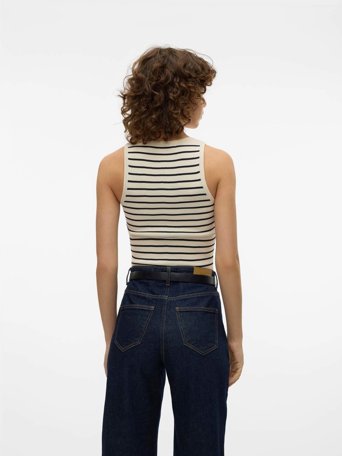 Vero Moda Gebreide trui VMGINNY SL O-NECK CROP TOP NOOS