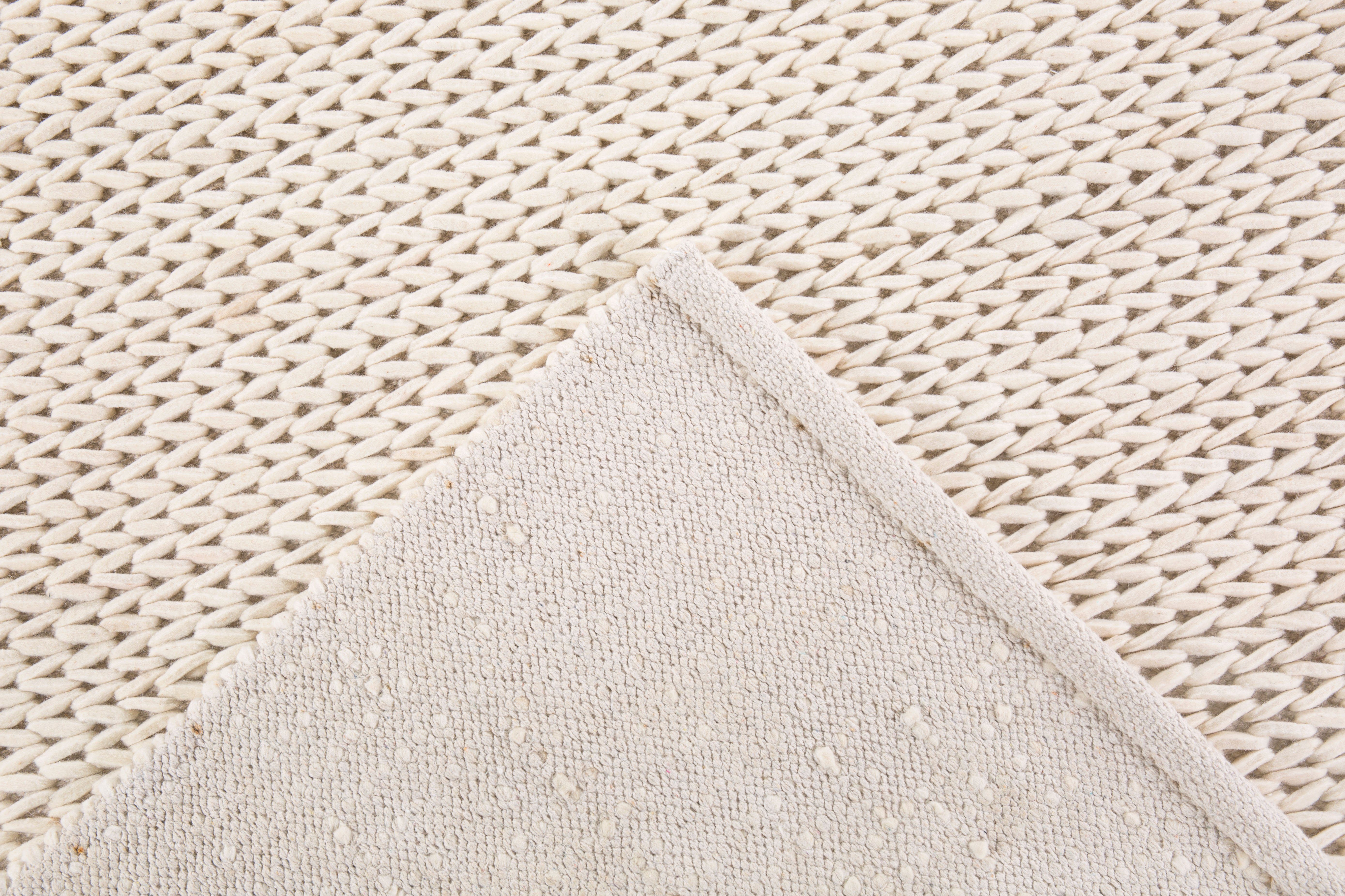 my home Wollen kleed Noyack Handgeweven kleed, tricot-look, met de hand geweven, zuivere wol