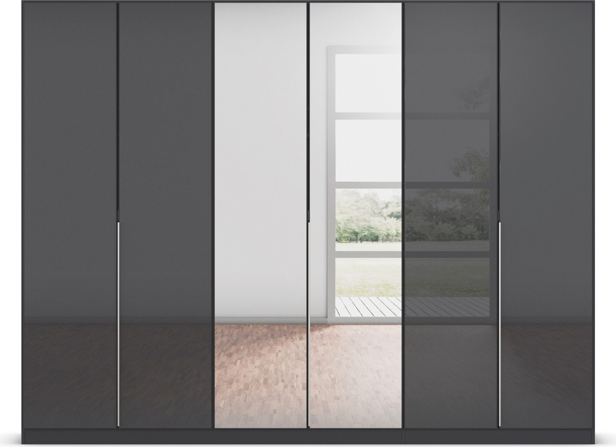 rauch Draaideurkast Kledingkasten kast garderobe AGORDO met glazen front doordachte binnenuitrusting, in 6 breedtes en 2 hoogtes made in germany
