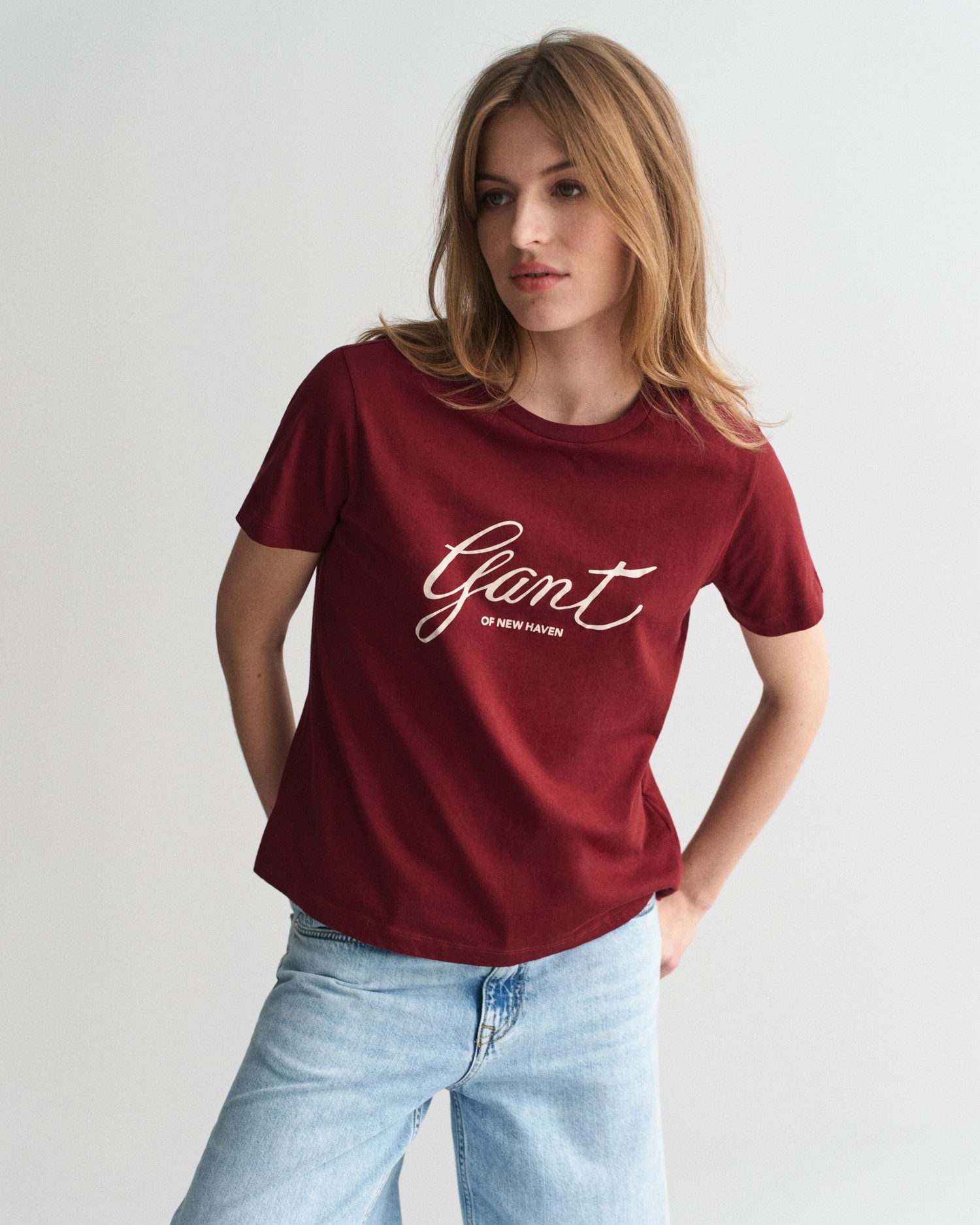 Gant T-shirt REG SCRIPT T-SHIRT Grafische -print op borsthoogte