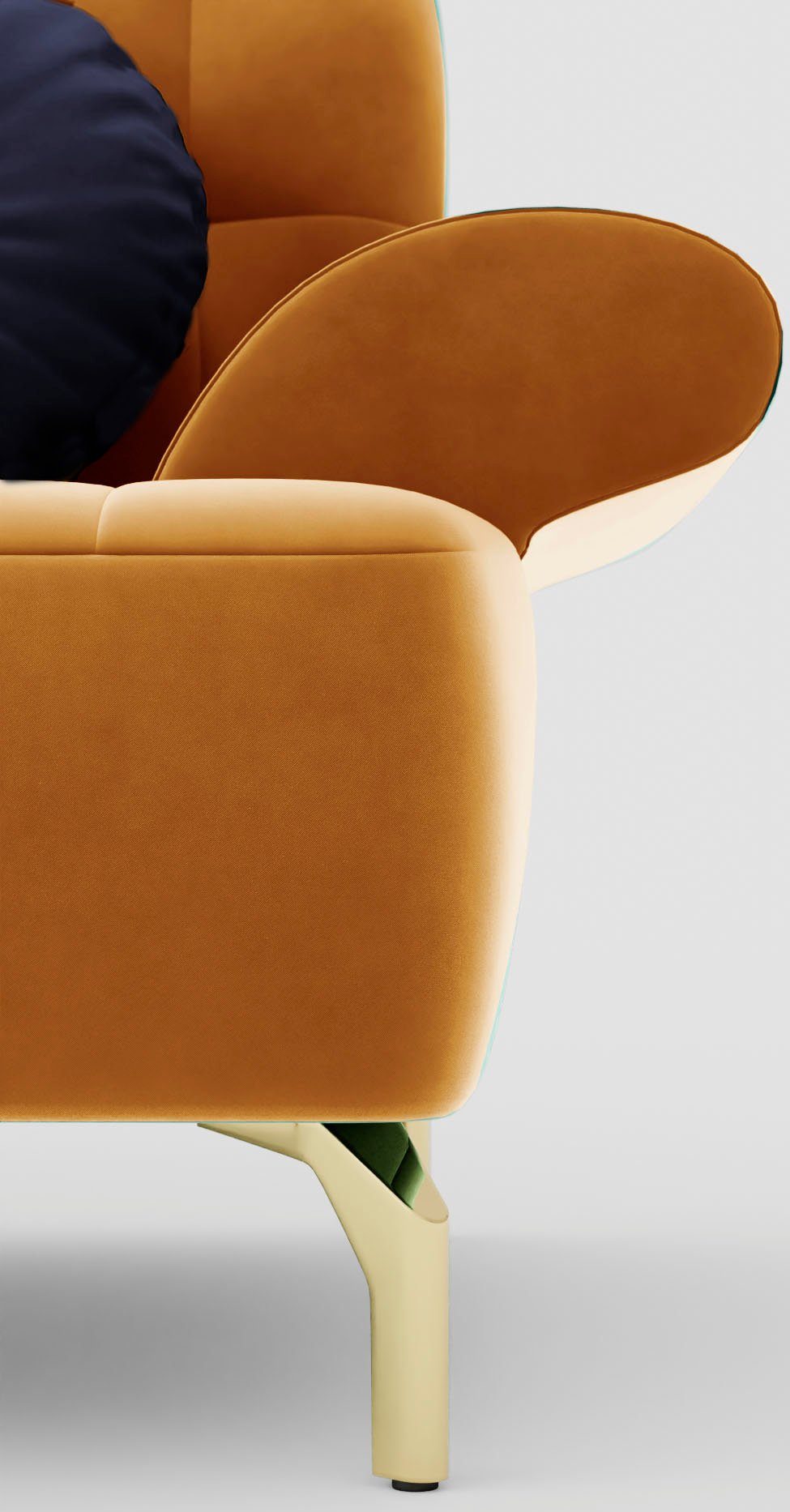 sit&more Hoekbank Orient 1 L-vorm inclusief 4 sierkussens met strassteentjes, goudkleurige metalen poten