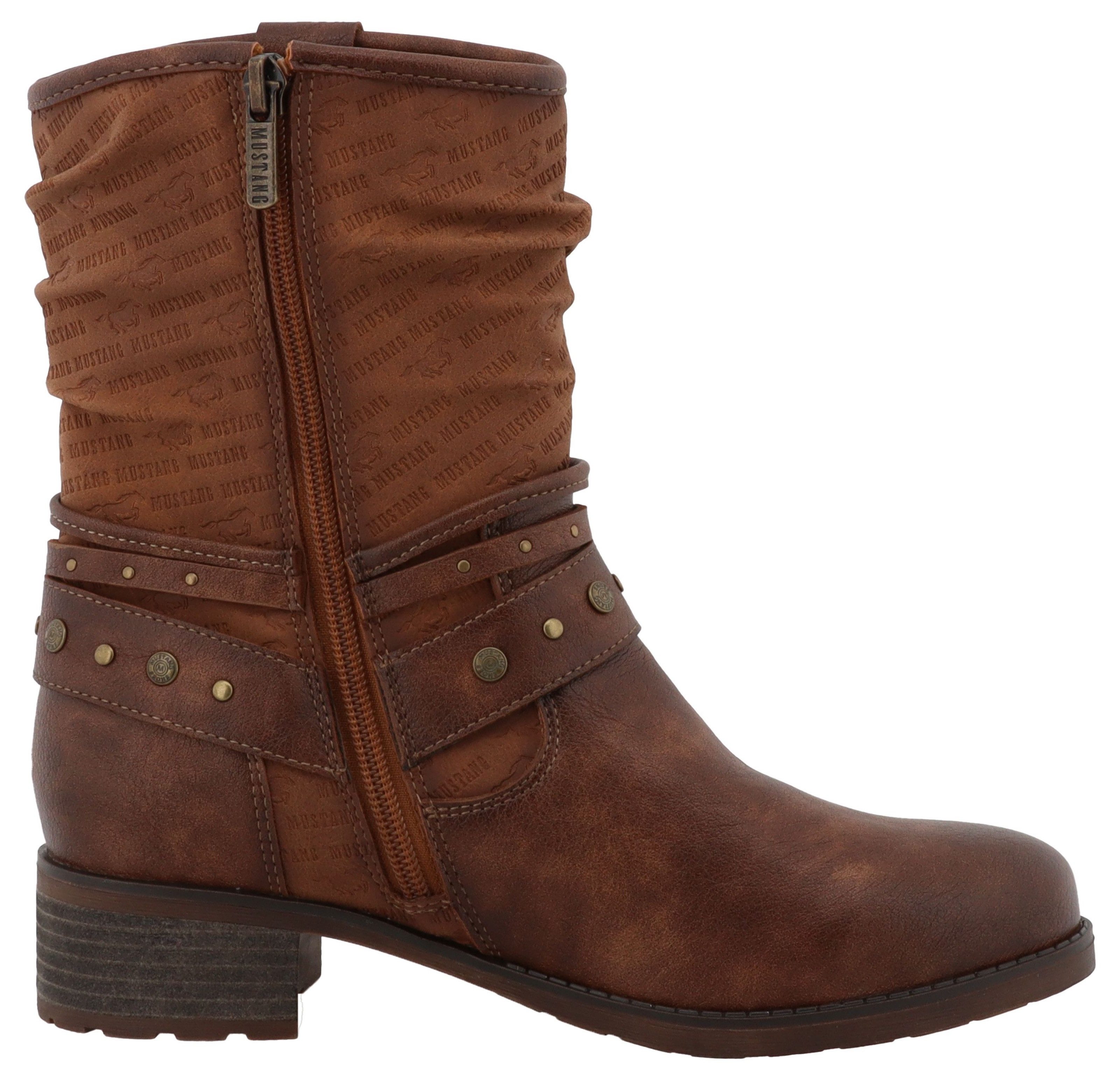 Mustang Shoes Winterlaarzen FABIENNE Enkellaarsje, westernboots in used-look