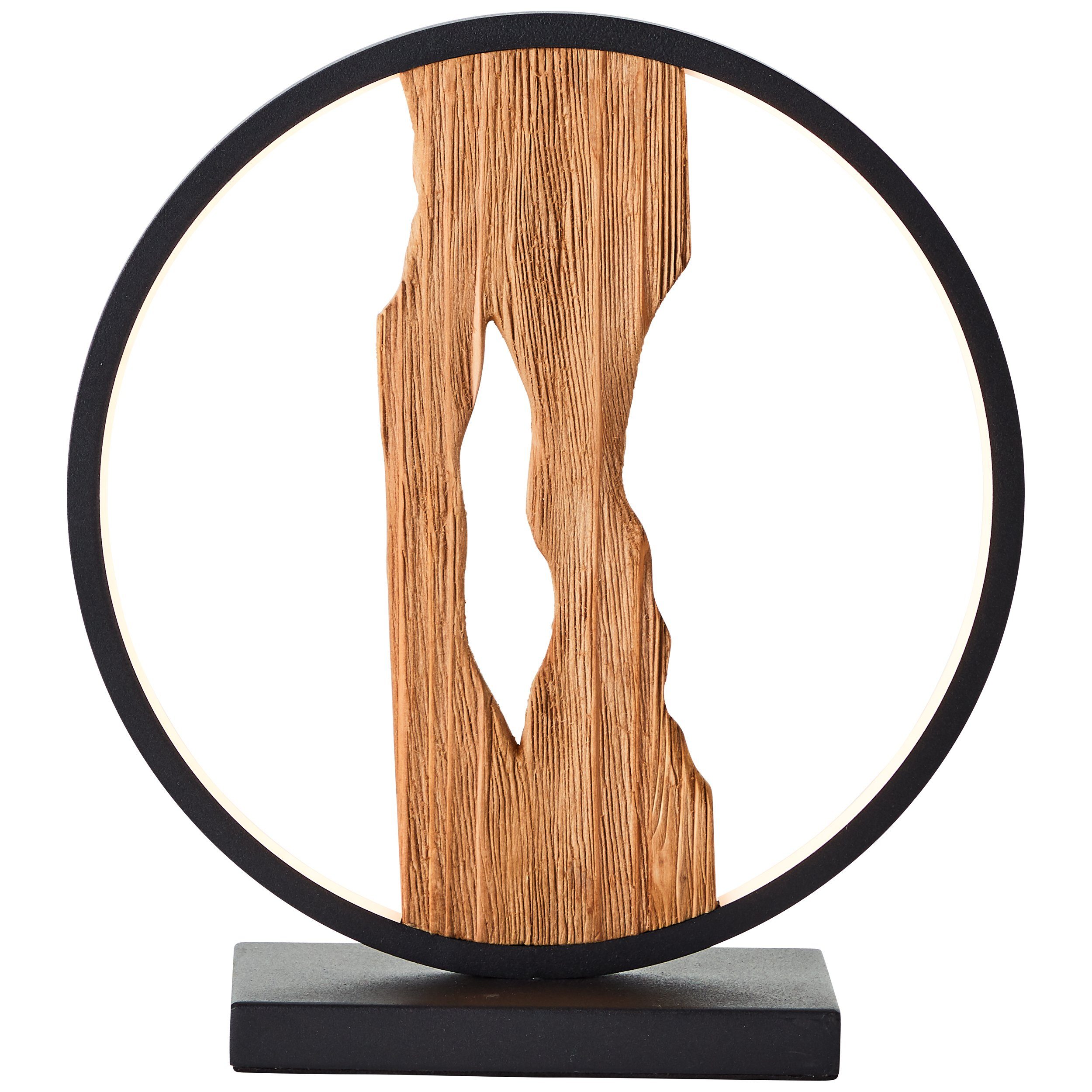 Brilliant Leuchten Led-tafellamp Chaumont Hoogte 28 cm, 850 lm, aluminium/metaal/hout, zwart/hout