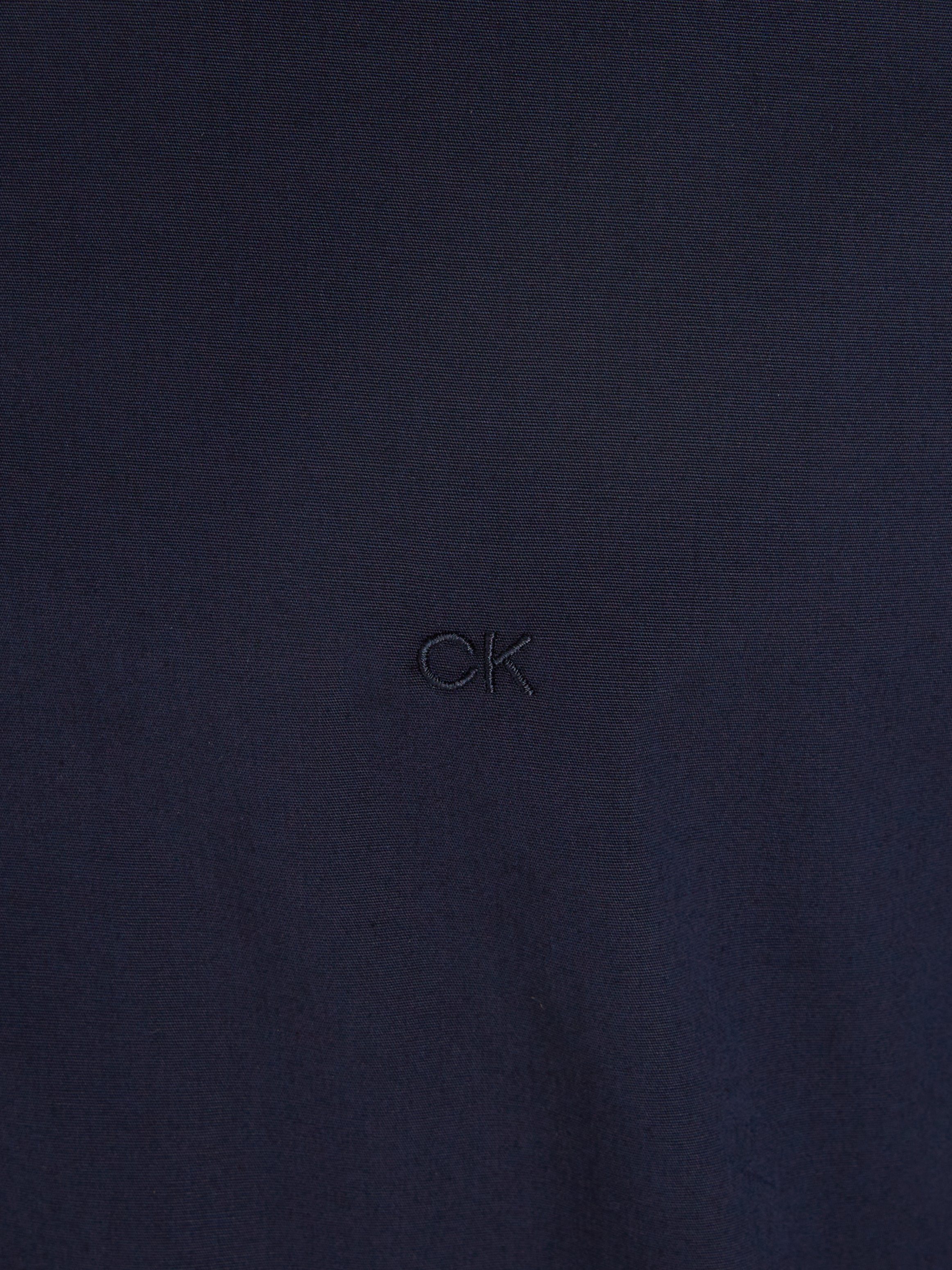 Calvin Klein Businessoverhemd POPLIN STRETCH SLIM SHIRT met kent-kraag, logoprint op borsthoogte