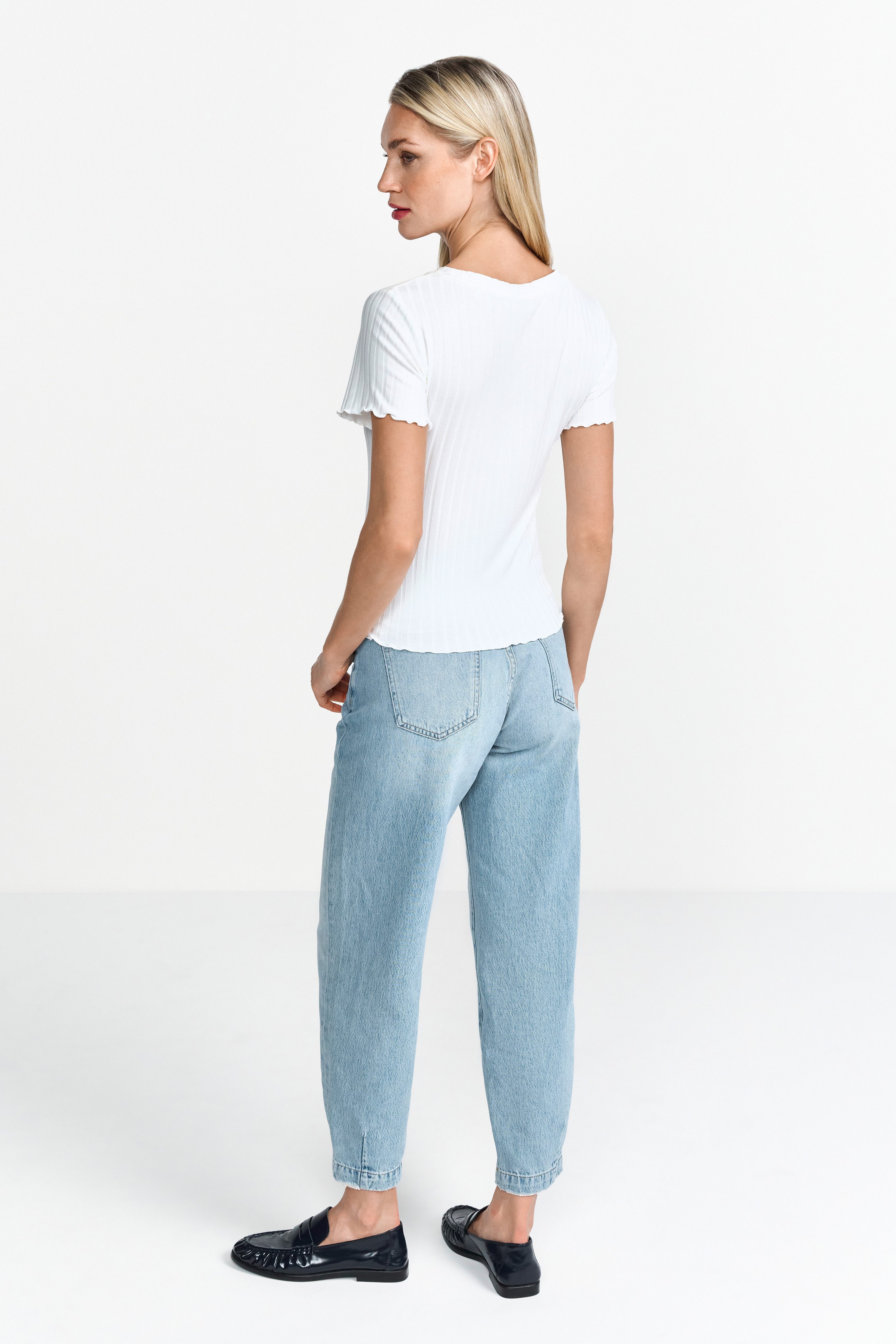 Rich & Royal Shirt met korte mouwen Met golvende zoom aan romp en mouwen