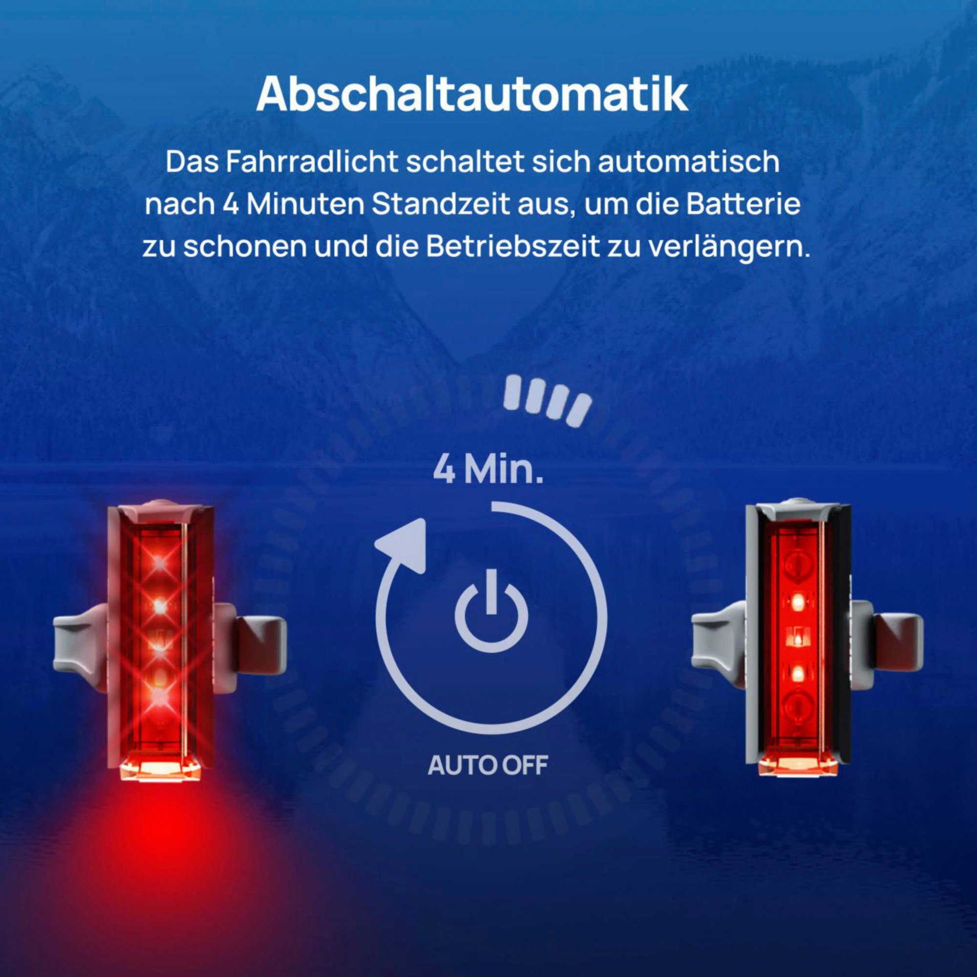 Fischer Fietsverlichting Led-accu-Bel. Set plus 100x130 groot licht + twin stop (set, 2-delig)
