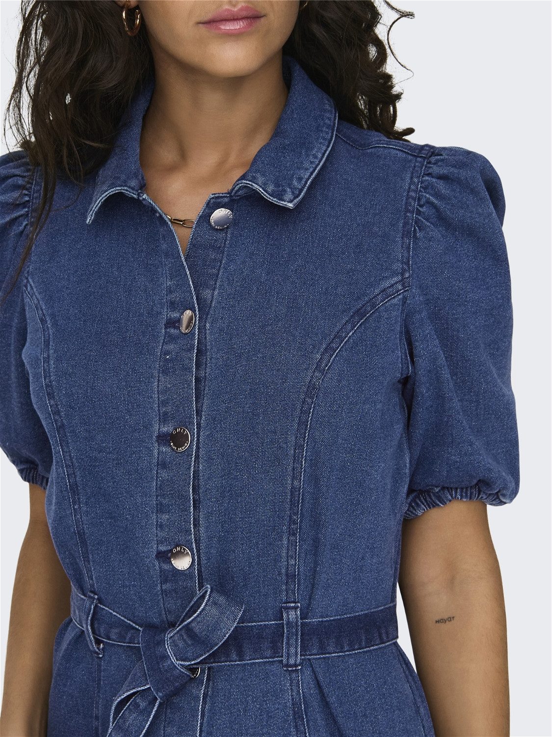 Only Jeans jurk ONLVIBBE SS BELT DNM DRESS NOOS