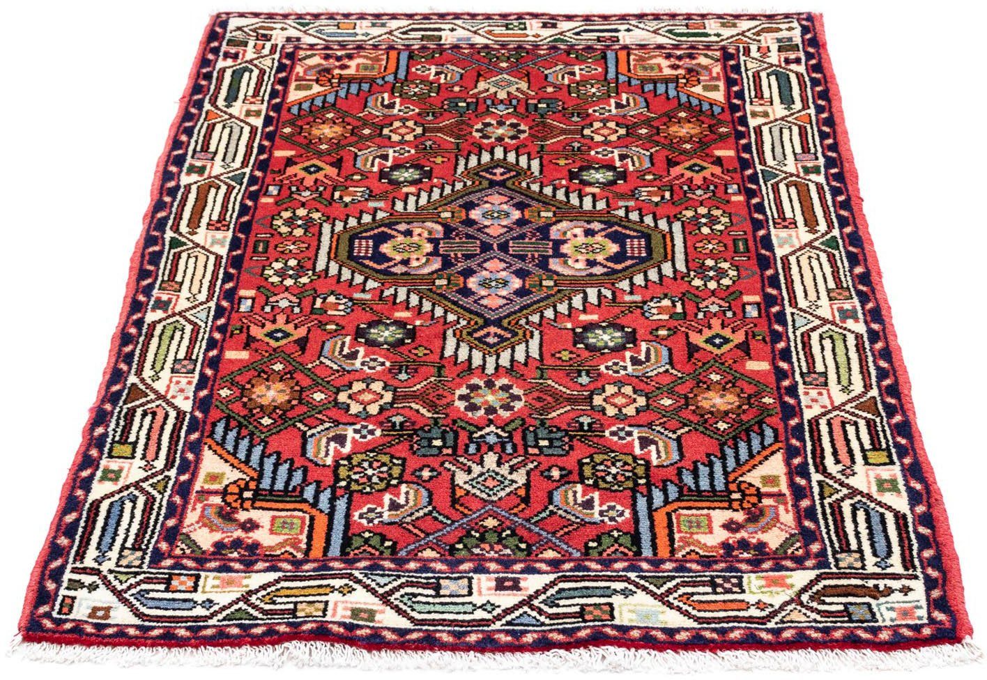 morgenland Wollen kleed Hosseinabad medaillon rosso 125 x 80 cm Handgeknoopt