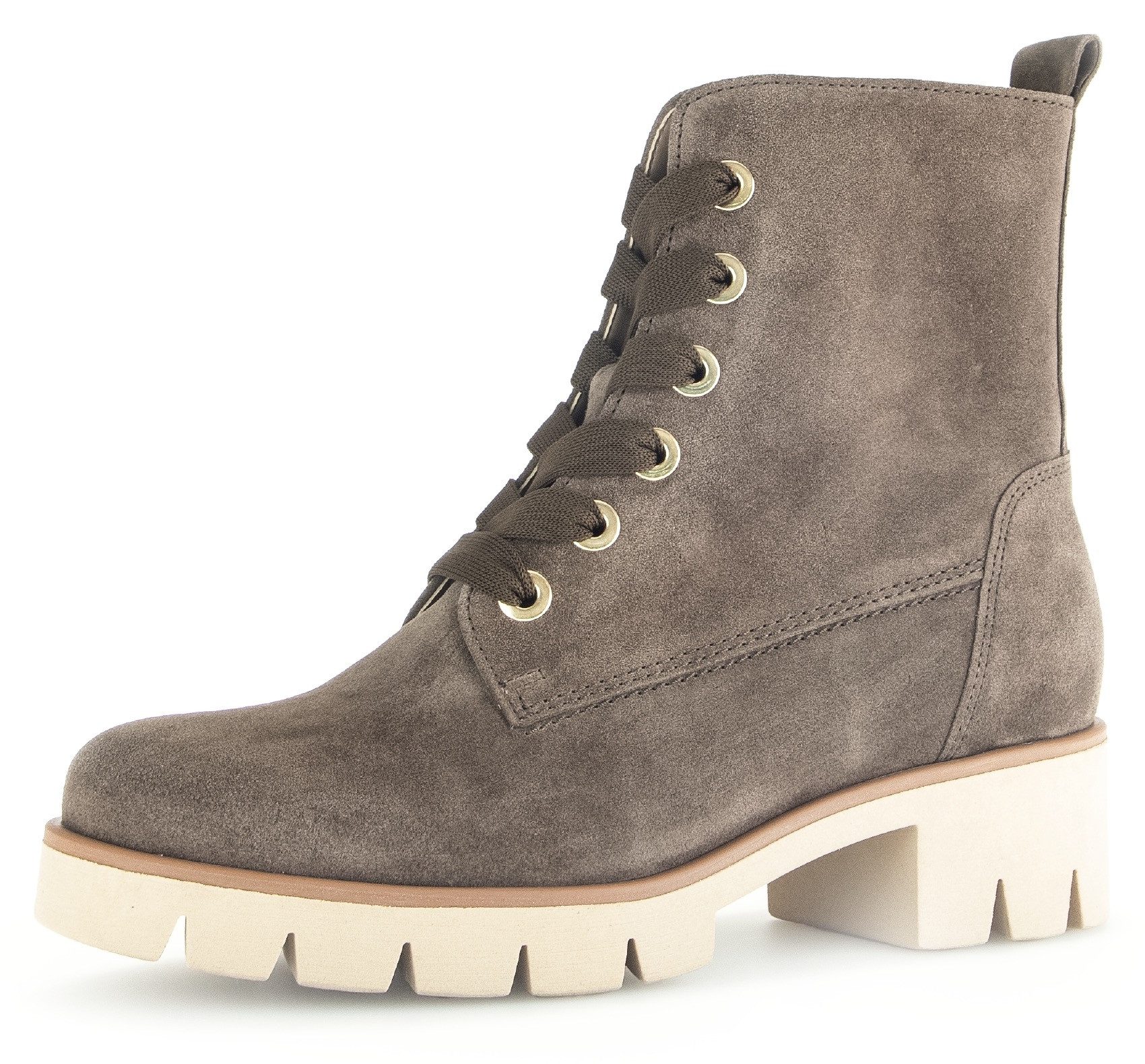 Gabor Veterlaarsjes blokhak, herfstmode, veterschoenen met best fitting-uitrusting dames veterlaarsjes maat 44 EU bruin