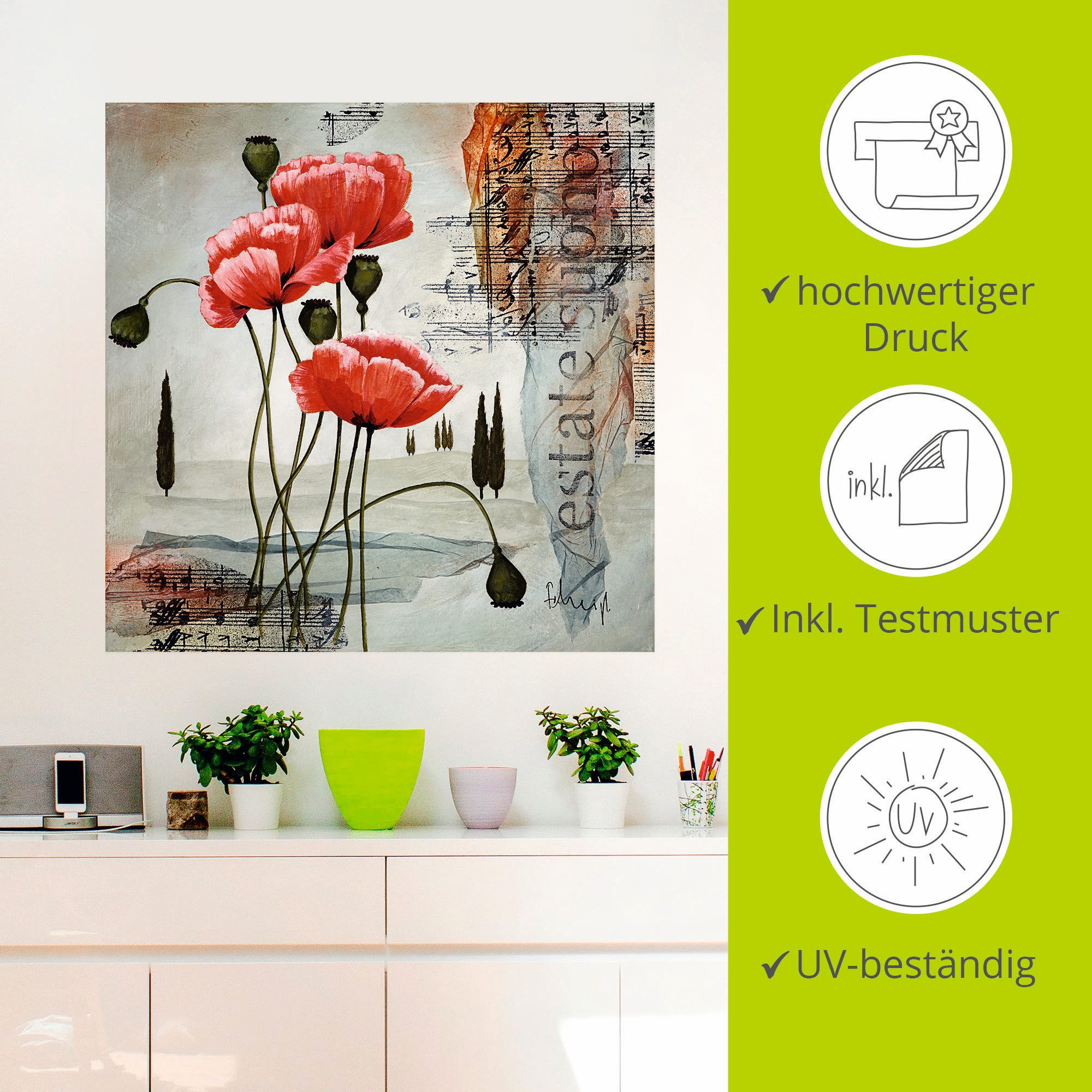 Artland Artprint Klaproos als artprint op linnen, poster, muursticker in verschillende maten