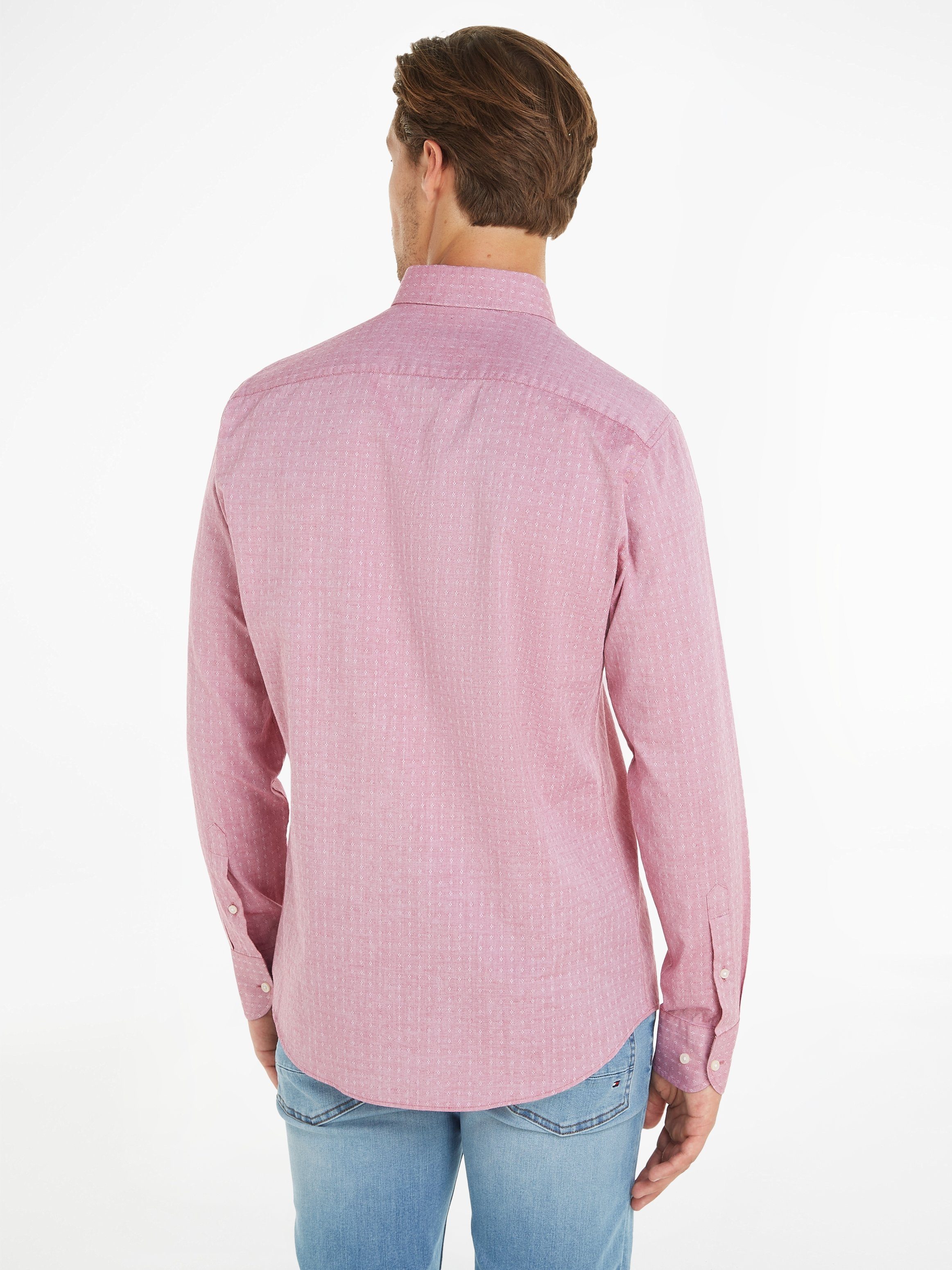 Tommy Hilfiger Overhemd met lange mouwen CL W-OXFORD DOBBY RF SHIRT met subtiele labelvlag op de borst