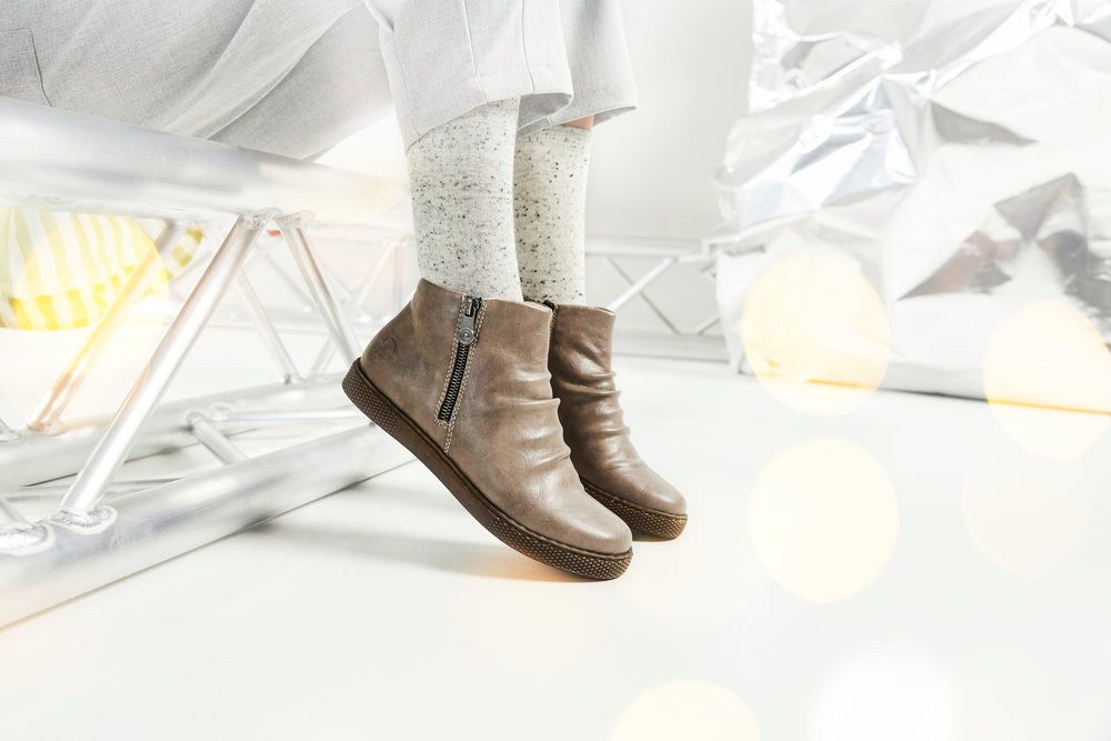 Rieker Boots zonder sluiting enkellaars, ritssluiting laarzen met uitneembare inlegzool
