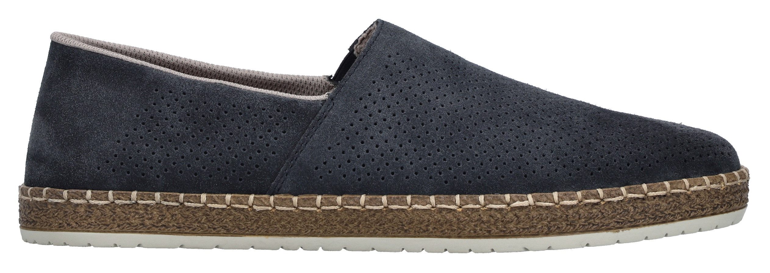 Rieker Instappers , instapschoen, casual slipper, moccasin met perforatie