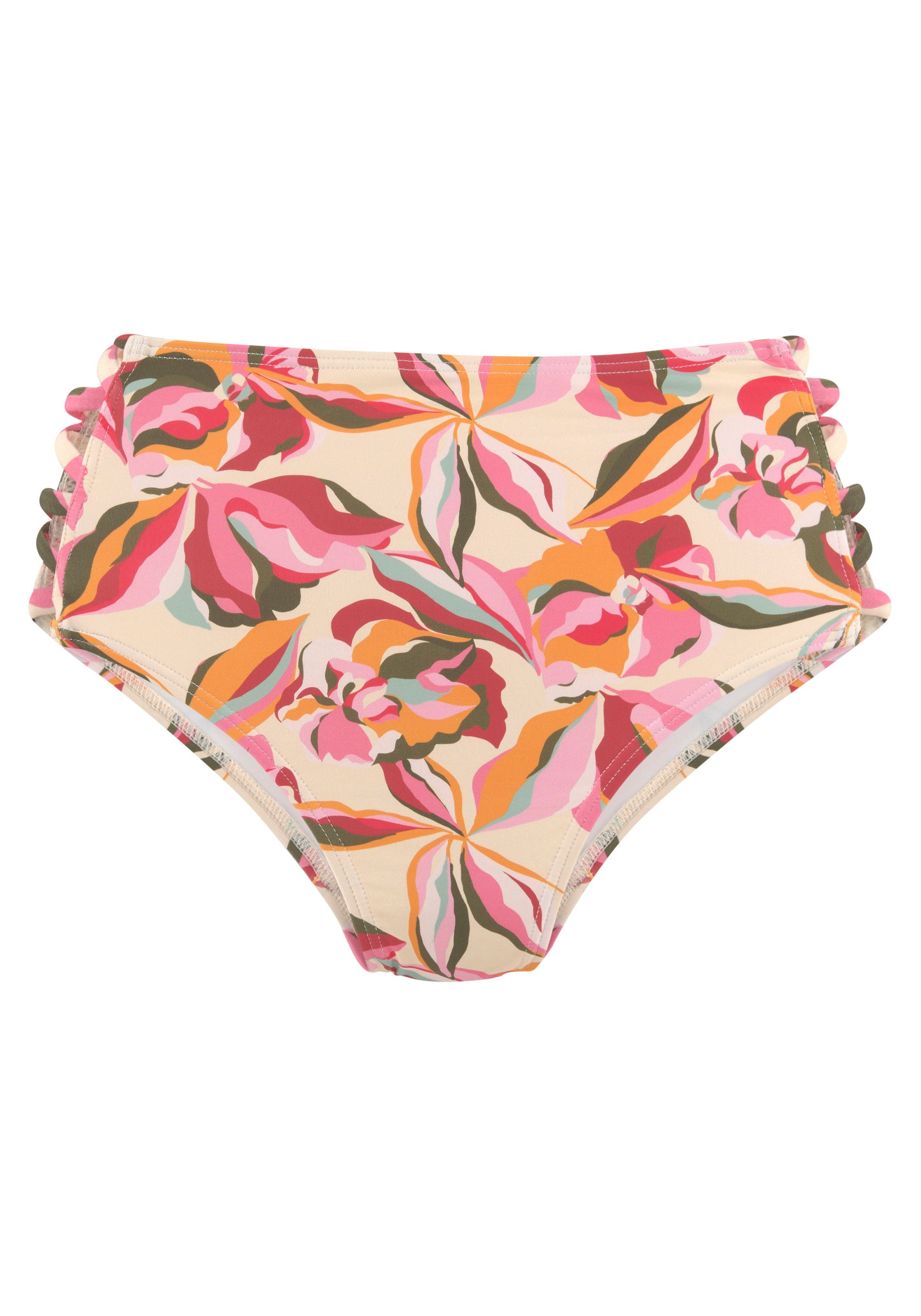 s.Oliver RED LABEL Beachwear Highwaist-bikinibroekje Bauhinia met opzij gekruiste bandjes