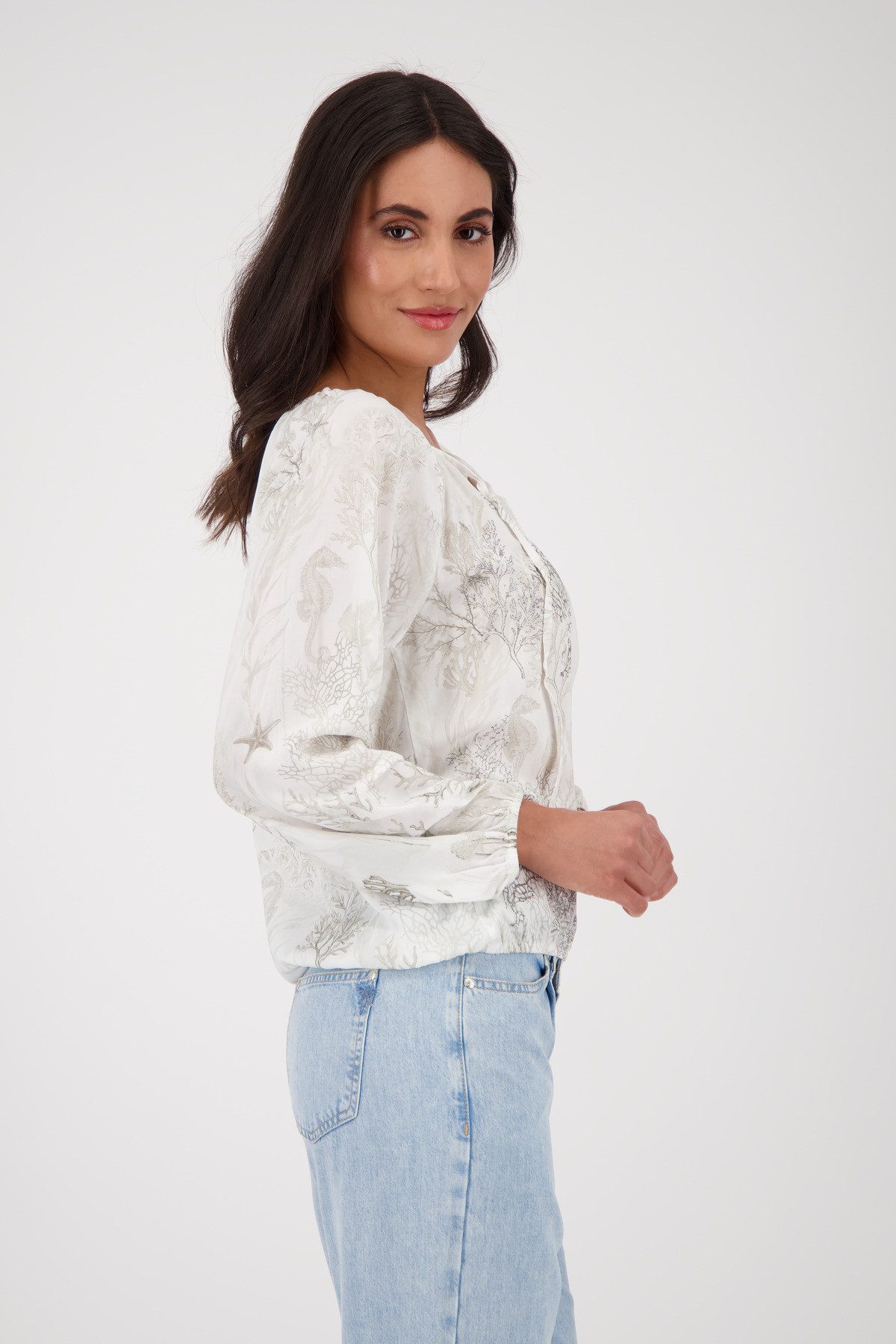 Monari Blouse zonder sluiting met all-over print