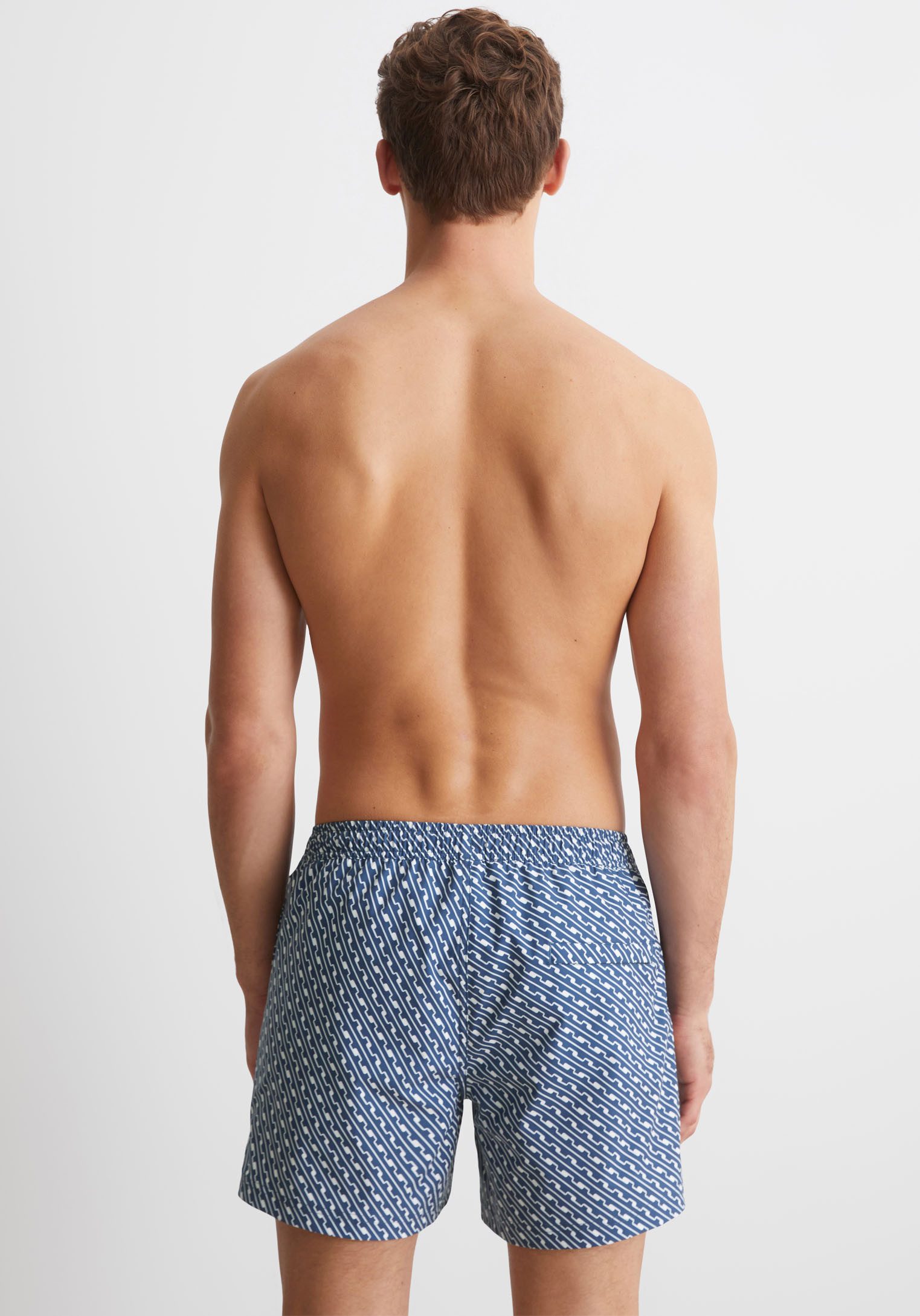 Marc O'Polo Zwemshort Mini Geo Print met aanpasbare koordtrek